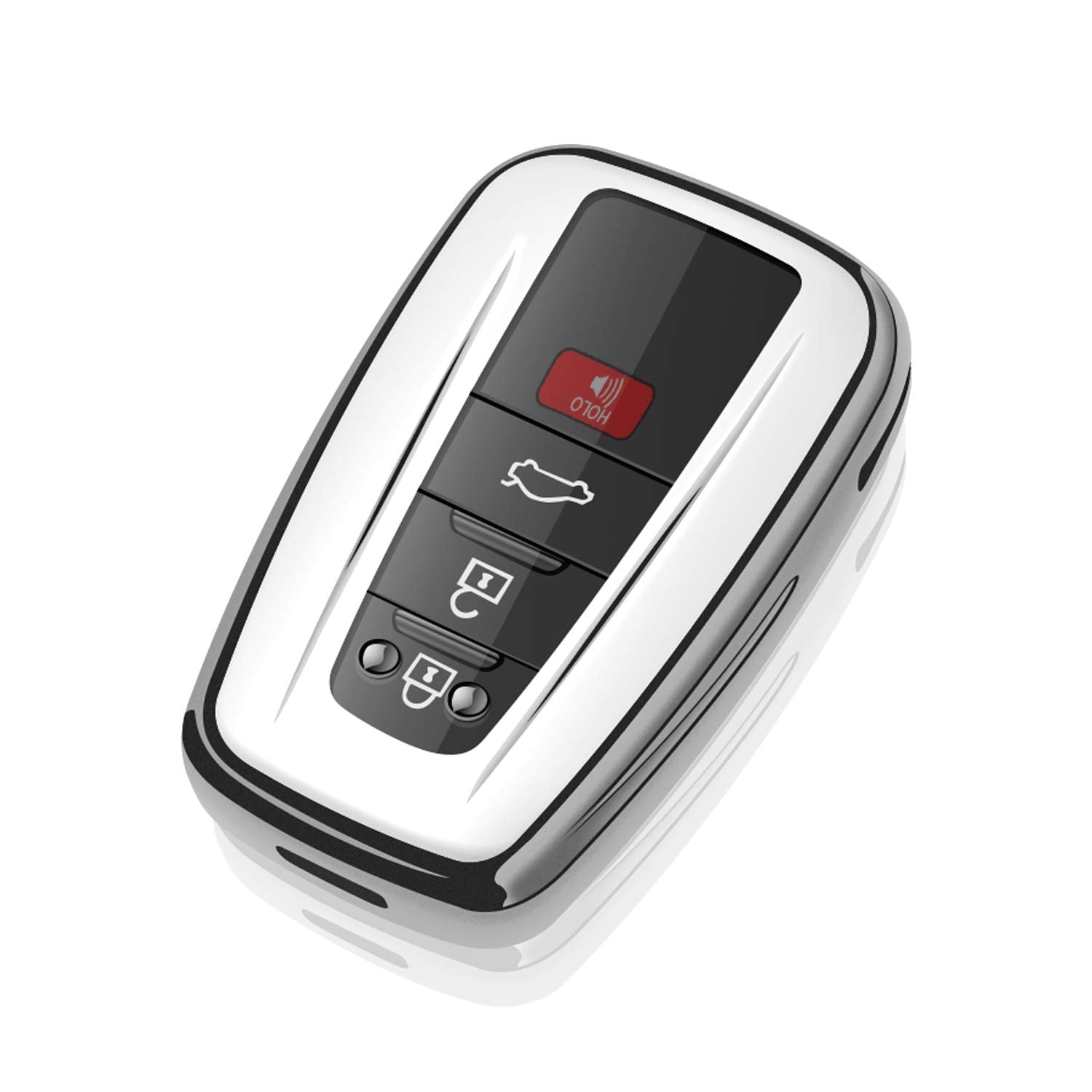 Tukellen for Toyota Key Fob Cover Special Soft TPU Key Shell Case Protector Compatible with 2018-2024 Camry Avalon C-HR Prius Co