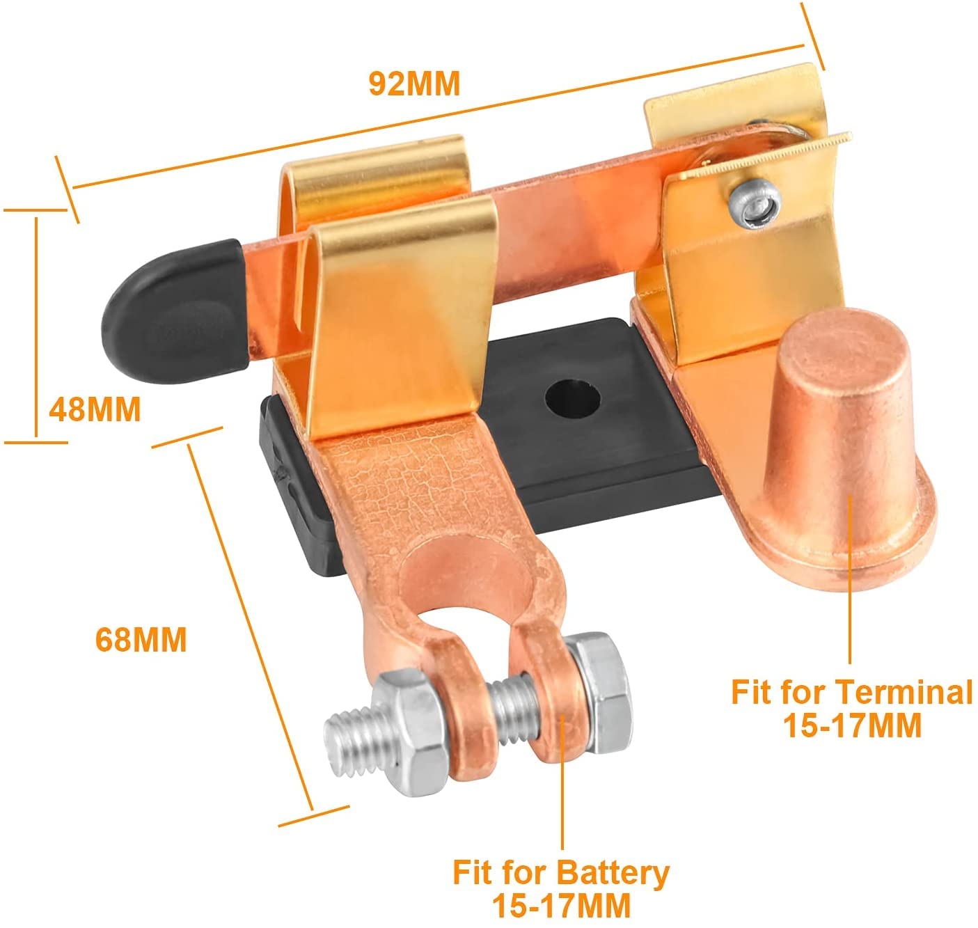 GOGONFLY Master Battery Disconnect Switch, Heavy Duty Knife Blade 12V 24V Battery Cut Off Switch, Top Post Battery Power Shut Of