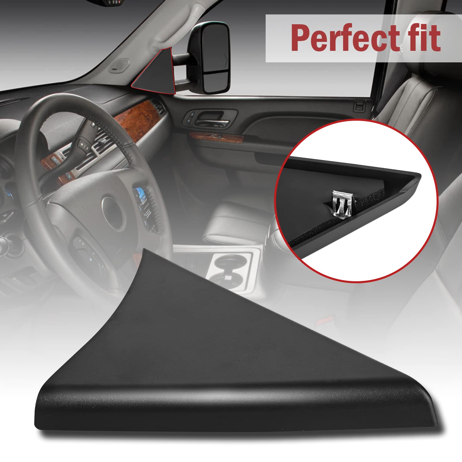 OKPARZ Replacement for Front Door Upper Trim Panel Right Passenger Side 2007-2013 Chevrolet Silverado GMC Sierra Yukon 25857294