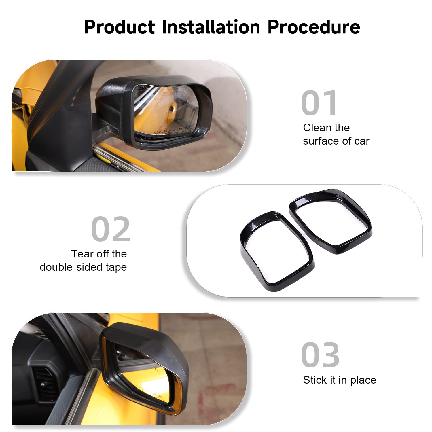 Car Door Sideview Mirror Rain Eyebrow Frame Decorative Trim Compatible With Ford Maverick 2022 2023 2024, Car Decoration Accessories 2Pcs (Black)