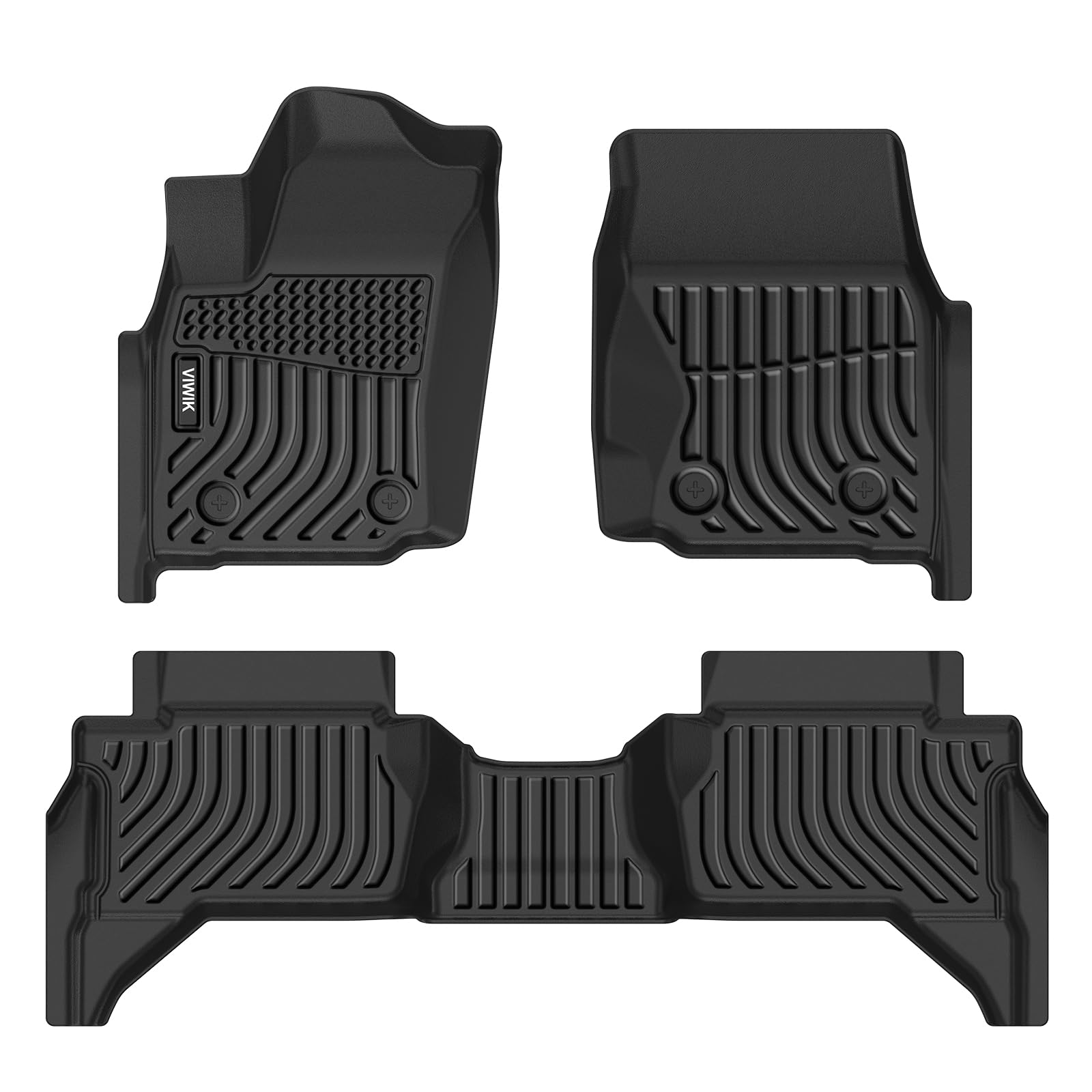 Viwik Floor Mats For Toyota Tacoma 2024 2025 (Only For Double Cab) Automotive All Weather Custom Fit Floor Liner For 1St And 2Nd