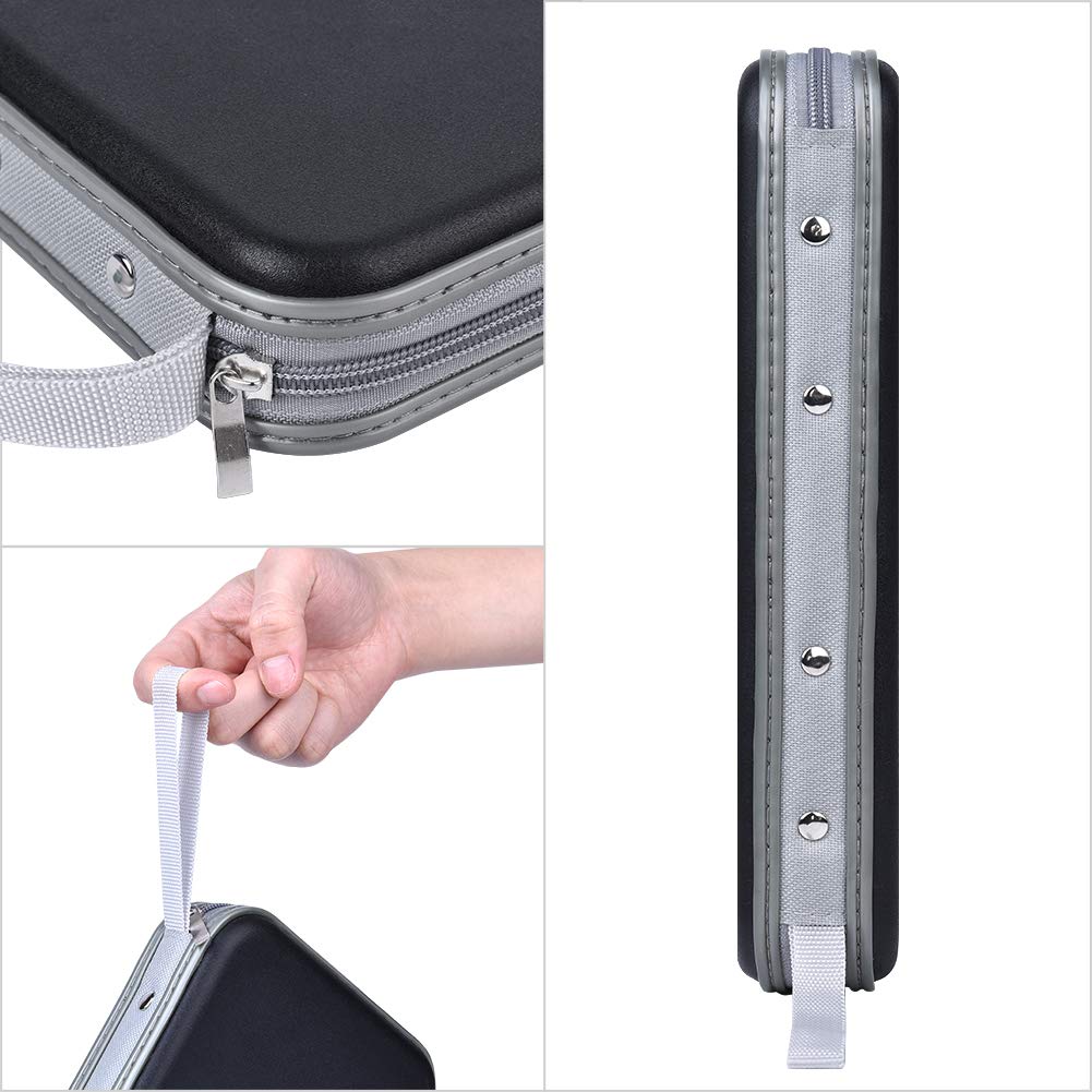 Alavisxf Xx Cd Holder, 72 Capacity Cd/Dvd Case Holder Portable Wallet Storage Organizer Hard Plastic Protective Storage Holder For Car Travel(72 Capacity, Black 72)