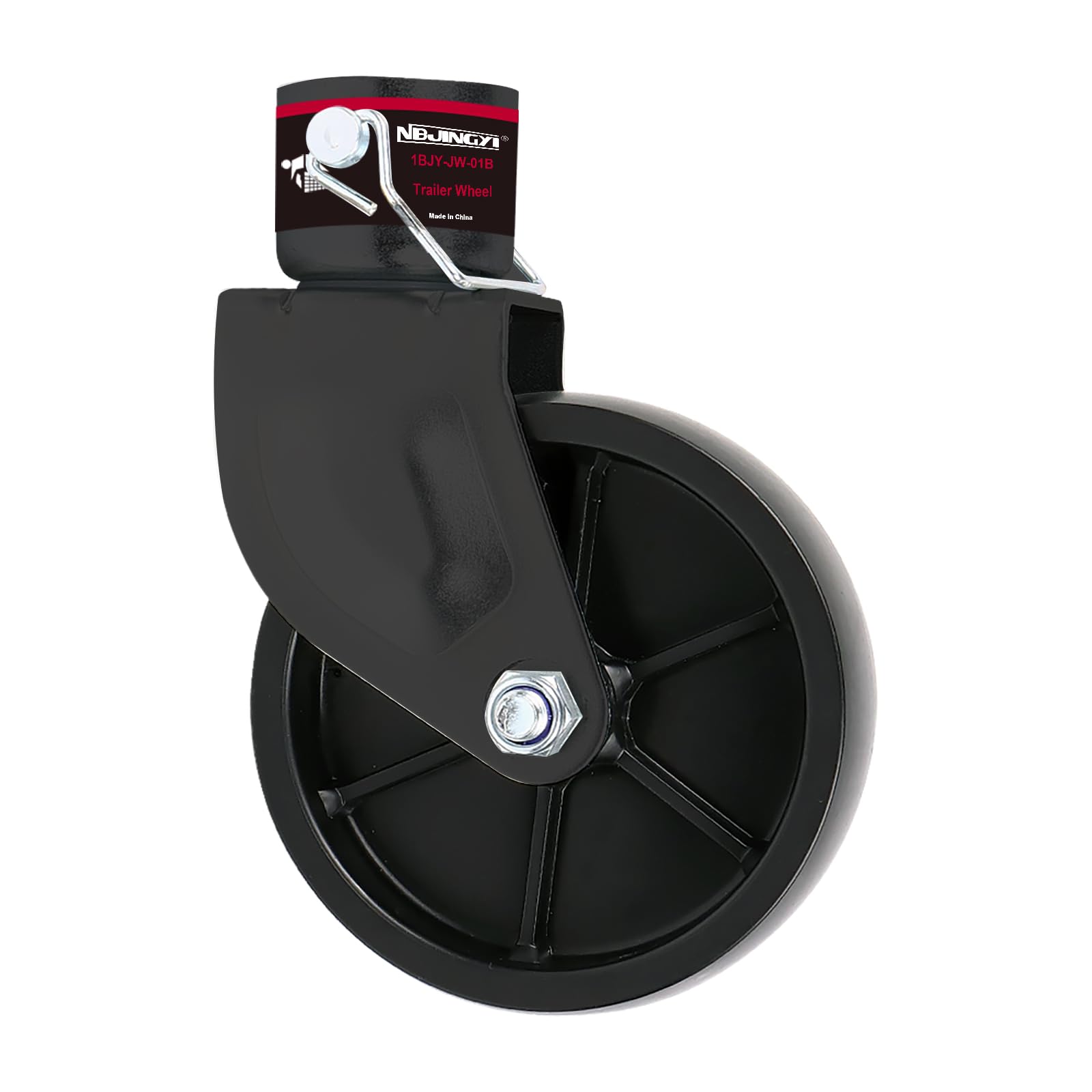 6'' Trailer Swirl Jack Caster Wheel 1200Lbs Capacity With Pin Base For Boat Hitch Camper Removable Black (Black)