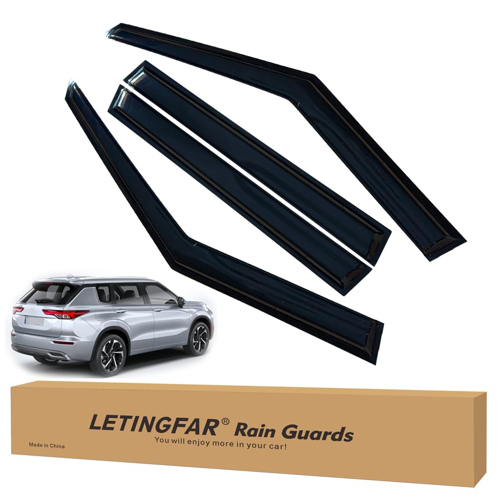 LETINGFAR Window Visors Rain Guards for Mitsubishi Outlander 2022 2023 2024 Accessories, Wind Deflectors Vent Shades for Mitsubi