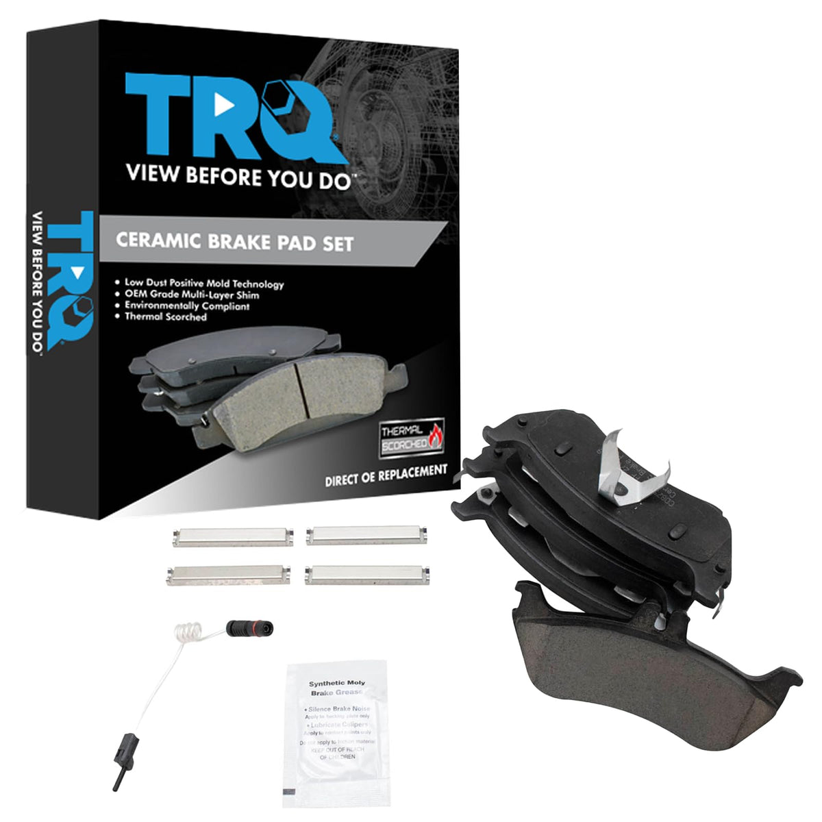 TRQ Rear Brake Pads Ceramic Compatible with 1998-2003 Mercedes-Benz ML320 2003-2005 ML350 1999 ML430