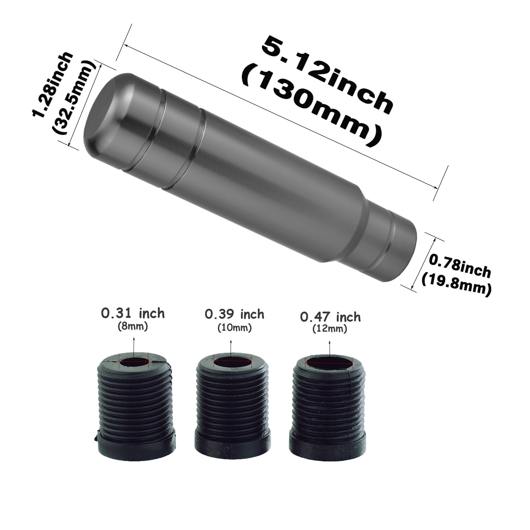 Abfer Weighted Shift Knob, 5'' Aluminum Gear Shifter Knobs Metal Stick Shifting Lever Fit Most Automatic Manual Vehicle (Gray)