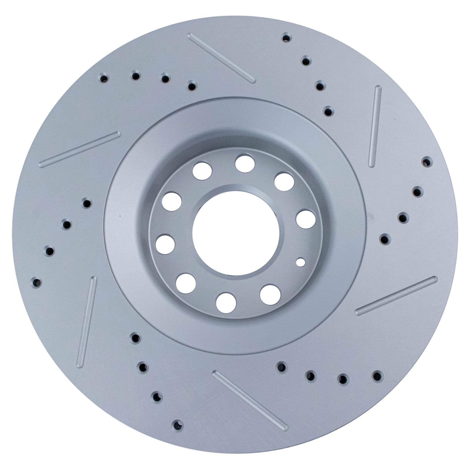 Trq Front Performance Brake Rotors Set Premium G-Coated Cross Drilled & Slotted Compatible With 2005-2009 Audi A4 A4 Quattro 200
