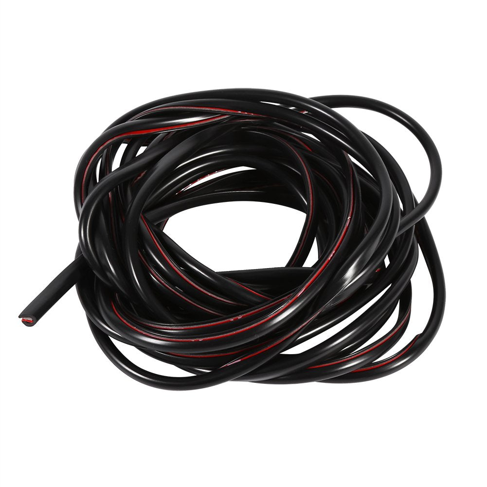 16Ft 5M U Shape Rubber Seal, Car Door Edge Guards Trim Protector Strip With Internal Double Sided Tape (Black)