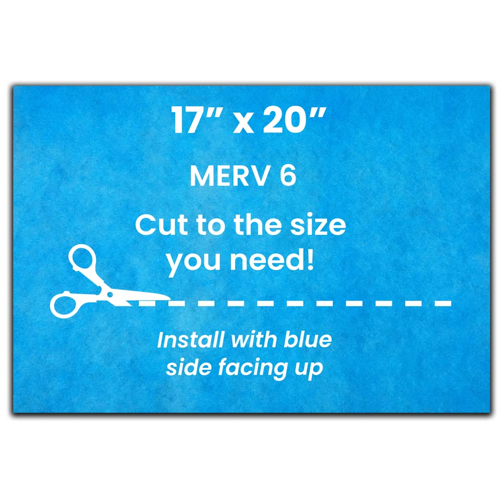 FilterTime RV, Cut To Size RV Air Filter, 17''x20'' Cut To Fit AC Filter Replacement, MERV 6 Replaces Original Standard Air Filt
