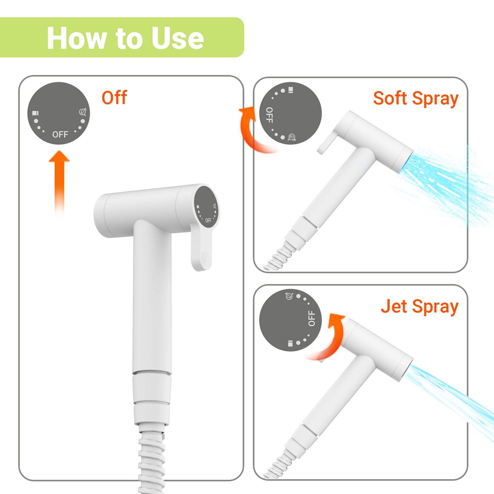 RV Bidet Sprayer for Toilet - All Metal, Dual Mode RV Handheld Sprayer with 59'' Water Hose, Shut-Off Valve & RV Fitting | Bidet