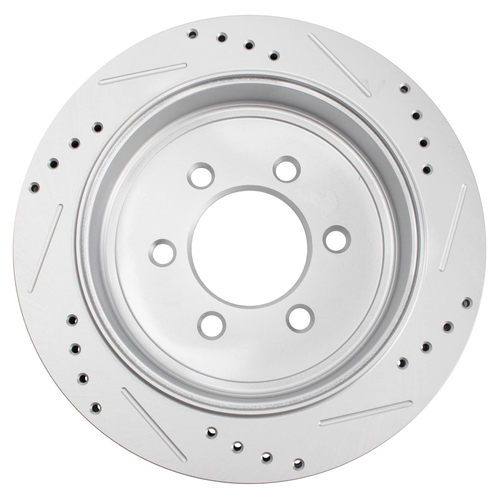 Trq Rear Performance Brake Rotors Set Premium G-Coated Cross Drilled & Slotted Compatible With 2007-2017 Ford Expedition Lincoln