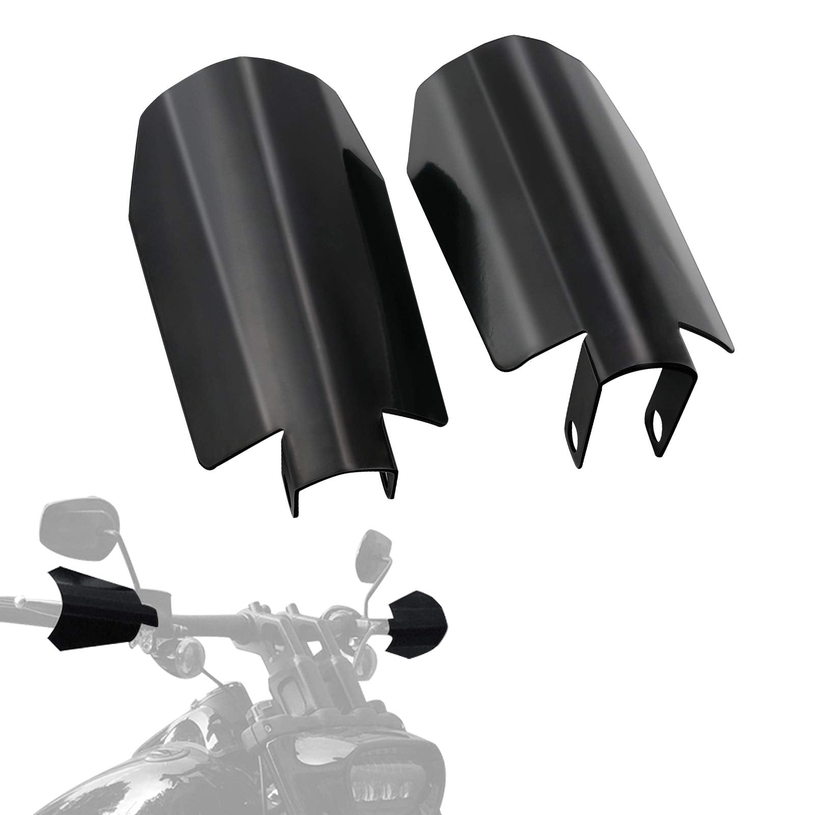 StarknightMT Motorcycle Handguards Black Coffin Cut Stainless Steel Hand Guards Compatible With 2006-2022 Touring Models Road Gl