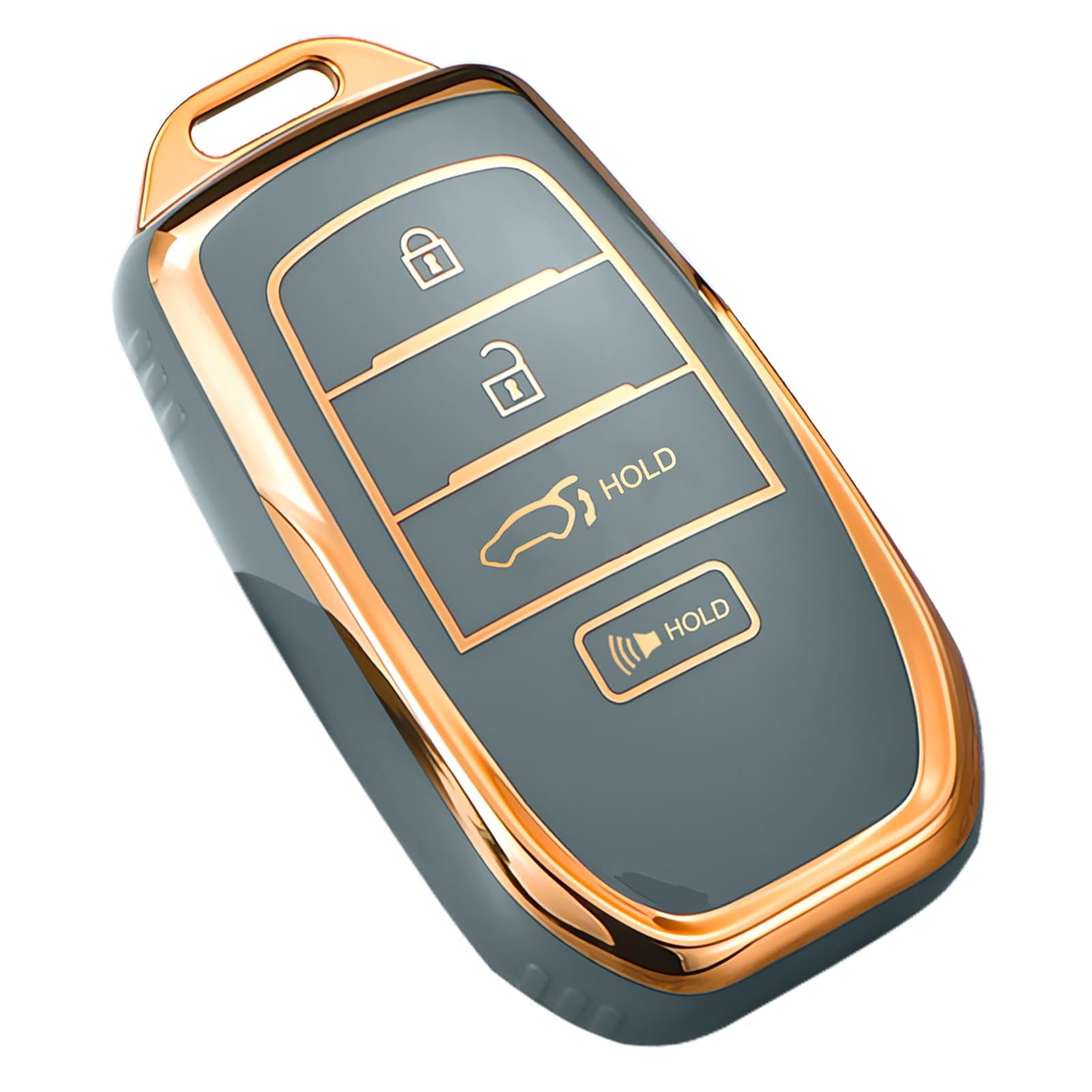 Compatible With Toyota Key Fob Cover, For Crown Corolla Cross Grand Highlander Tundra Prius Venza Sequoia Land Cruiser Premium Tpu Key Fob Case Remote Smart Car Key Holder（A-Gray）