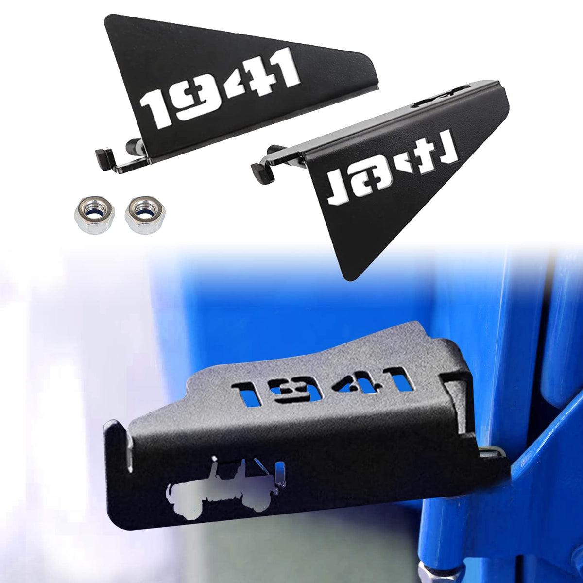B.Zssy Door Footrest Pegs Pedal Jk Front Foot Pegs For Wrangler Jk Jku Jl Jlu 4Xe 2007-2024,Jl Foot Pegs Solid Steel With 1941 Style