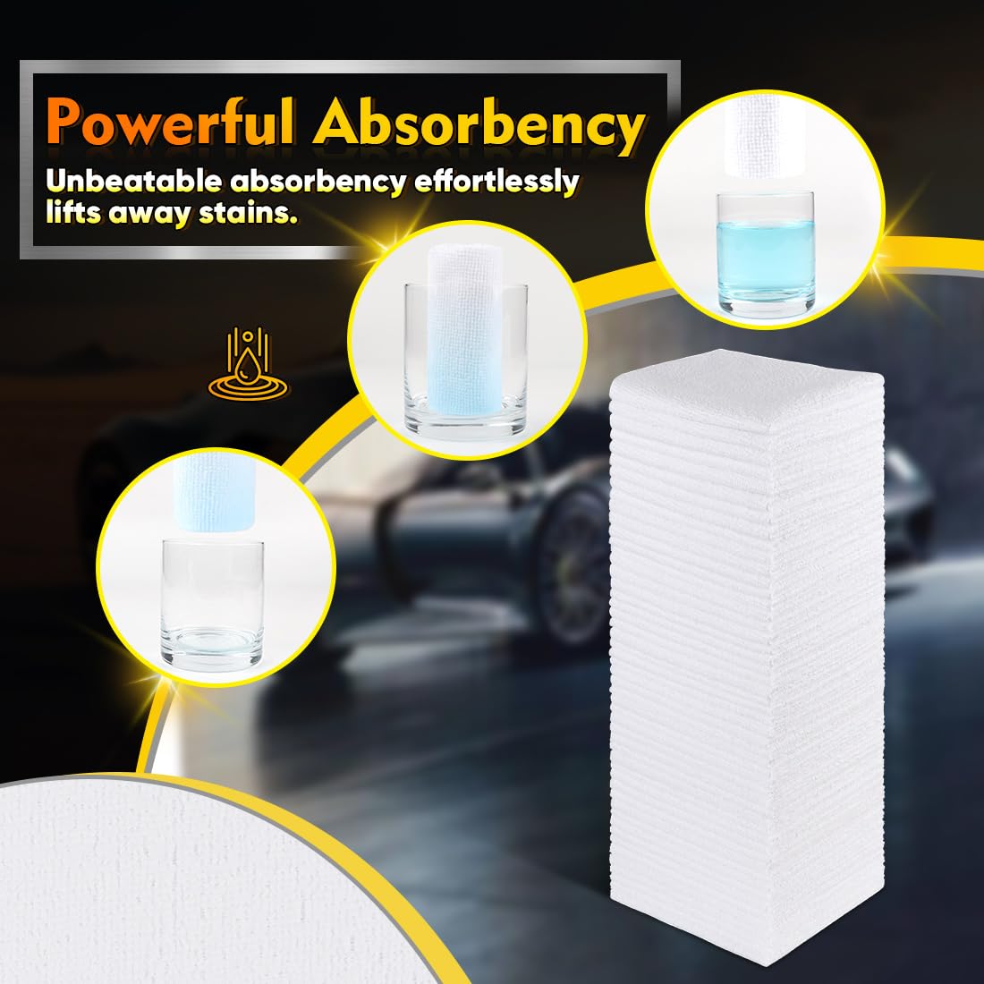 Homexcel White Shop Towels 100 Pack, Reusable Microfiber Towels For Cars, Bulk Multipurpose Microfiber Cleaning Cloths, Lint Fre