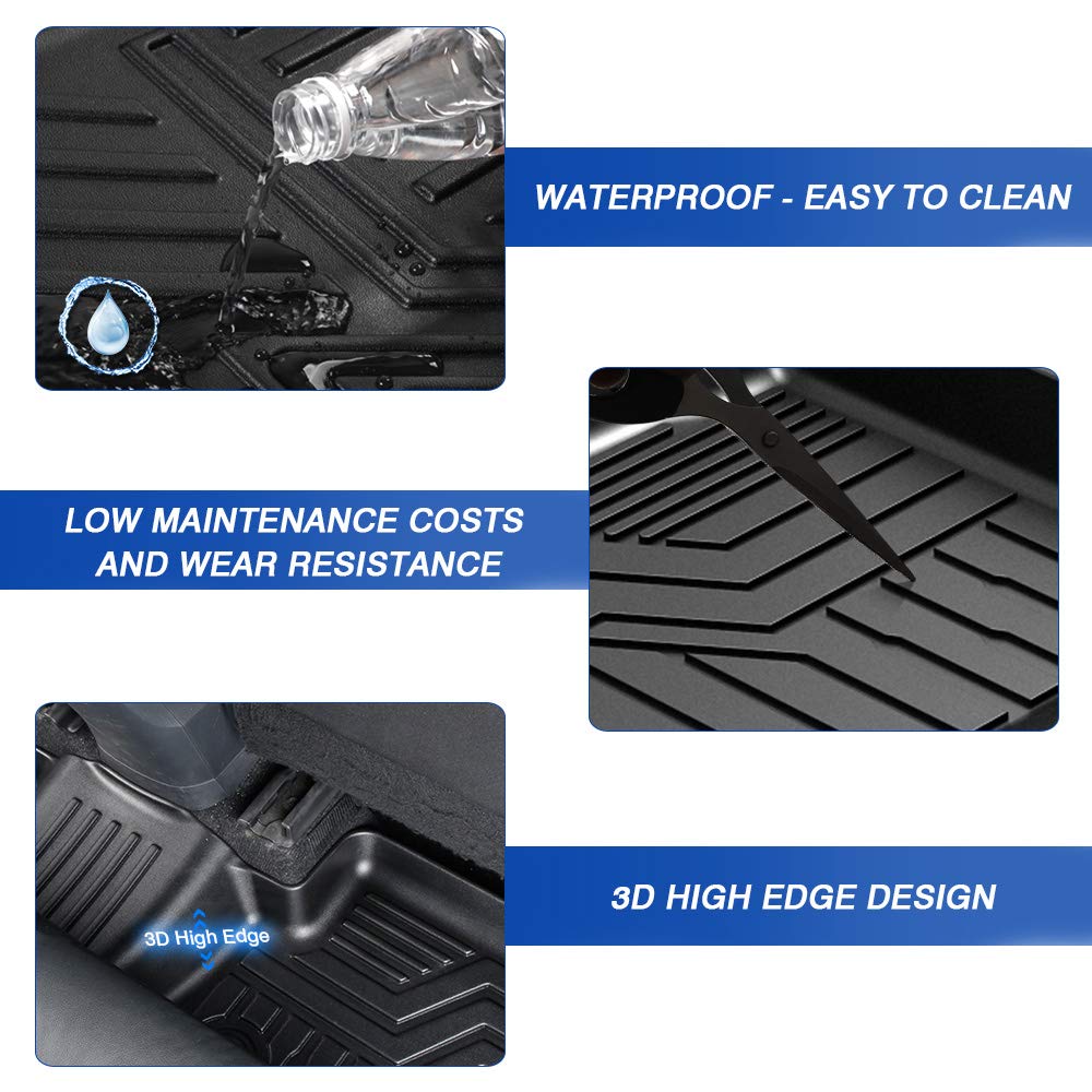 KUST Floor Mats for Toyota C-HR 2018-2023, Custom Fit CHR Toyota Accessories All Weather Floor Liners TPE 2 Row, Black