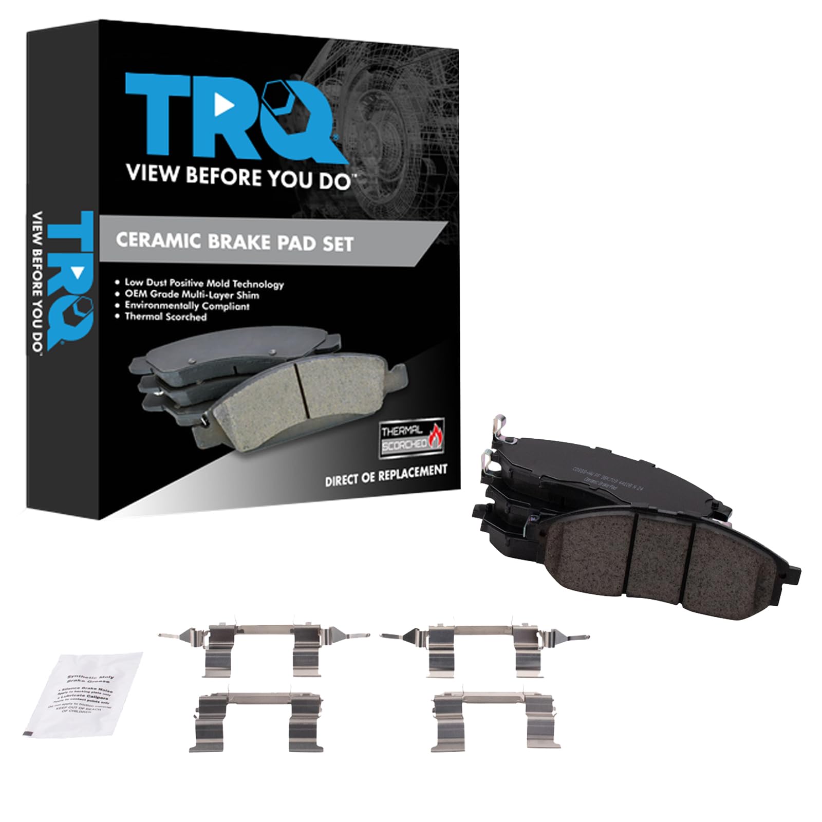 TRQ Premium Posi Ceramic Front Brake Pad LH RH Kit for Nissan Infiniti