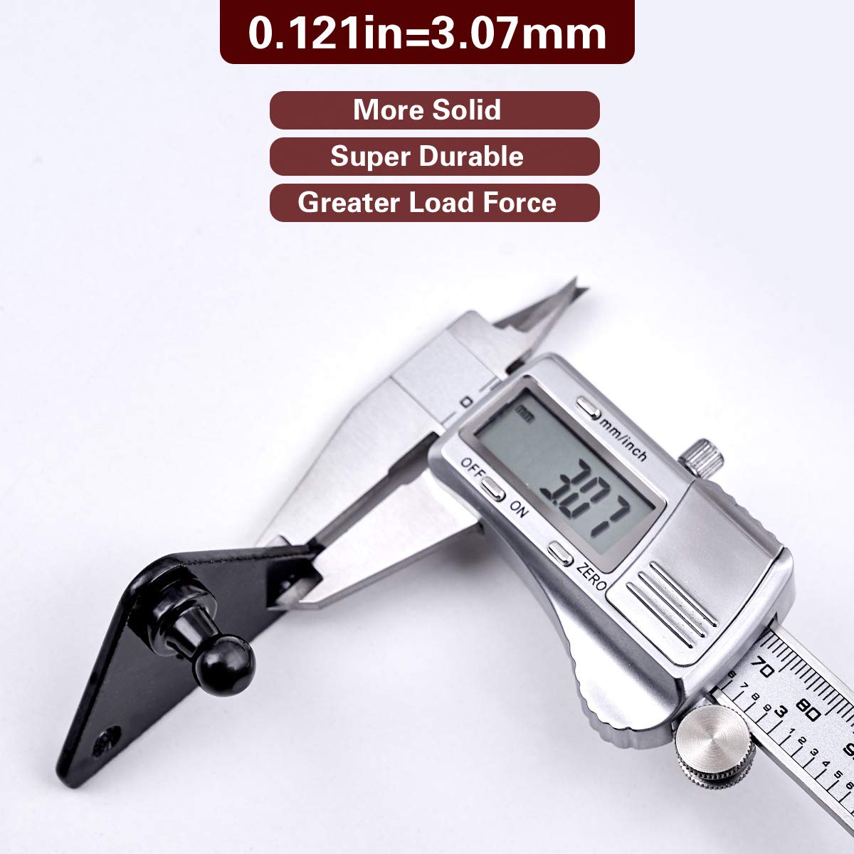 10Mm Gas Spring Lift Strut Bracket Ball Stud Black, Mounting Bracket For Lift Support Prop, Pack Of 4