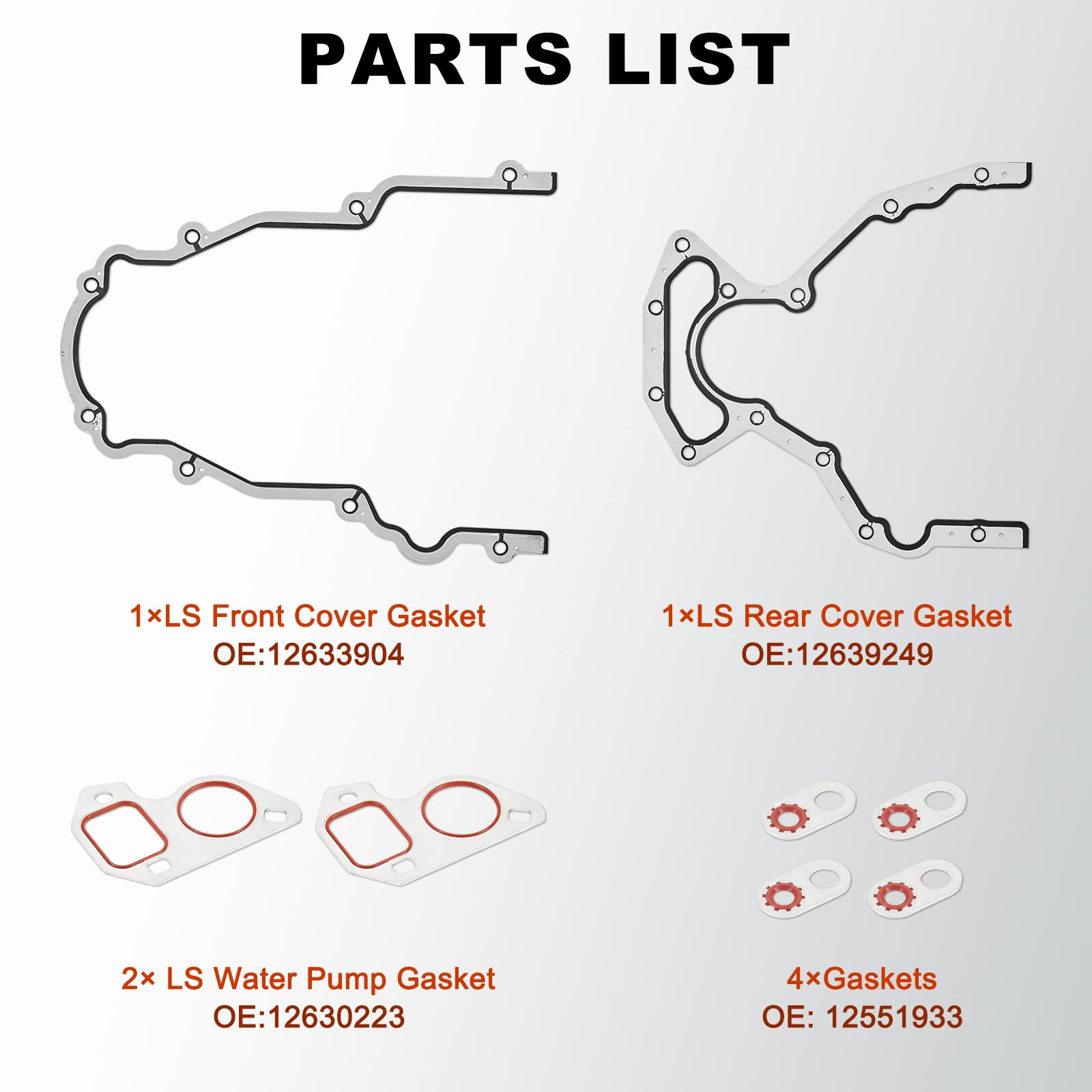 AUTOBABA GEN 3 III LS Gasket Set Kit & LS Head Gaskets Compatible with 1999-2010 GM Chevy Silverado GMC Sierra 1500 2500 Engine