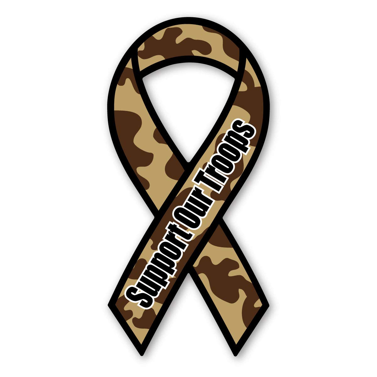 Support Our Troops Camouflage Ribbon Magnet by Magnet America Is 8' x 3.875' Made for Vehicles and Refrigerators