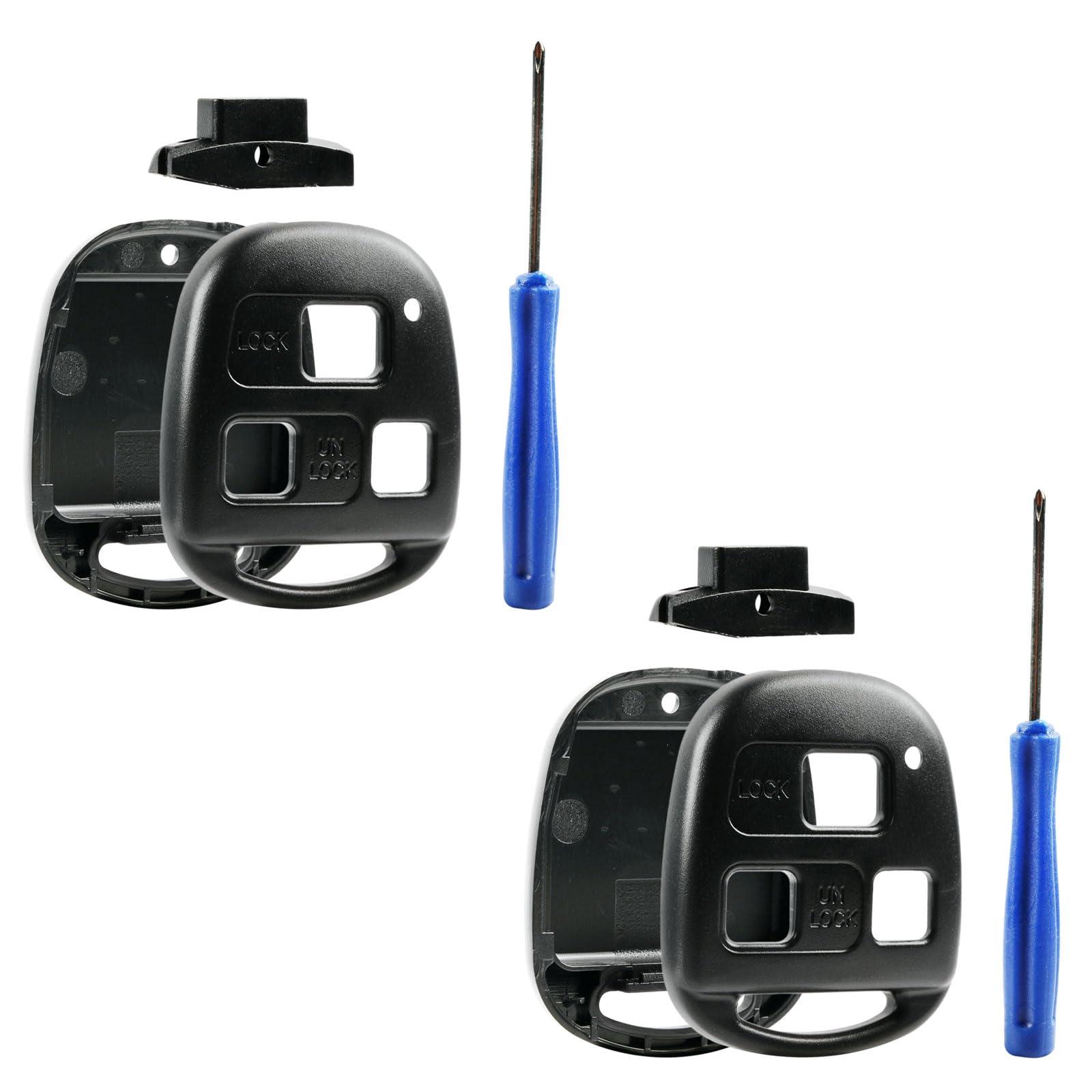 2 Fits Case Shell Key Fob Keyless Entry Remote (Cutting Not Required)