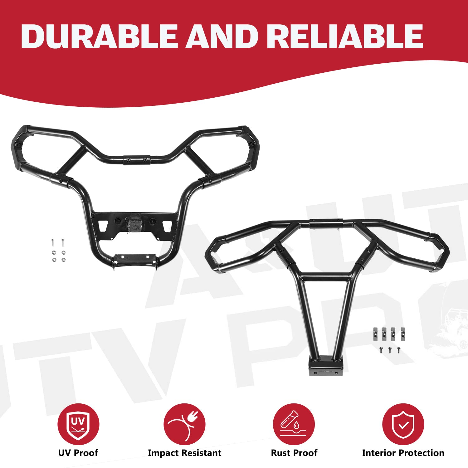 A & UTV PRO Rear Rack Extender for Polaris Sportsman 570 450 H.O. 2021 2022 2023 2024, Heavy Duty Steel ATV Back Luggage Rack Ex