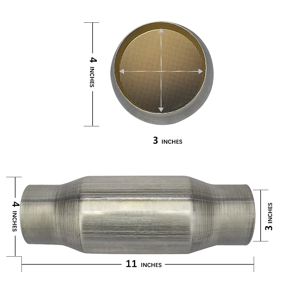 MAYASAF?2 pack?3'' Inlet/Outlet Universal Catalytic Converter, High Flow Exhaust Pipe, w/o O2 Port (EPA Compliant), 2 pack