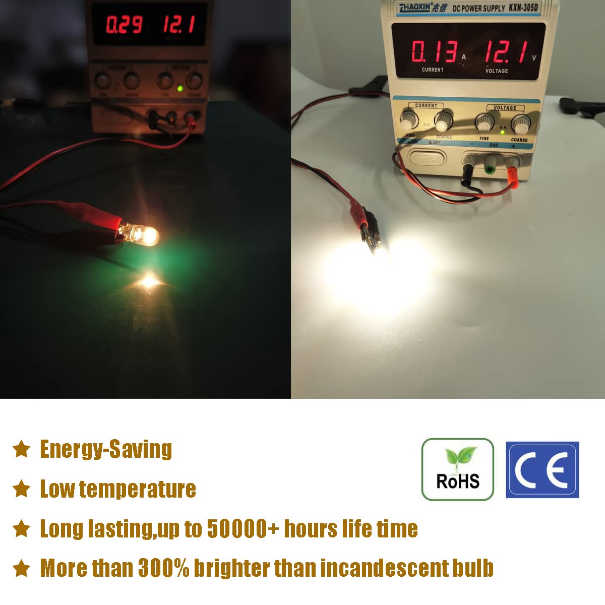 Ibrightstar Extremely Bright Wedge T10 168 194 Led Bulbs For Car Interior Dome Map Door Courtesy License Plate Lights, Warm Whit