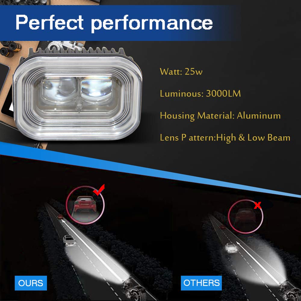 Opl5 4 Inch Universal Motorcycle Led Driving Lights Running Lights Led Work Light Bar White Hi/Lo Beam Motorcycle Lights For Mot