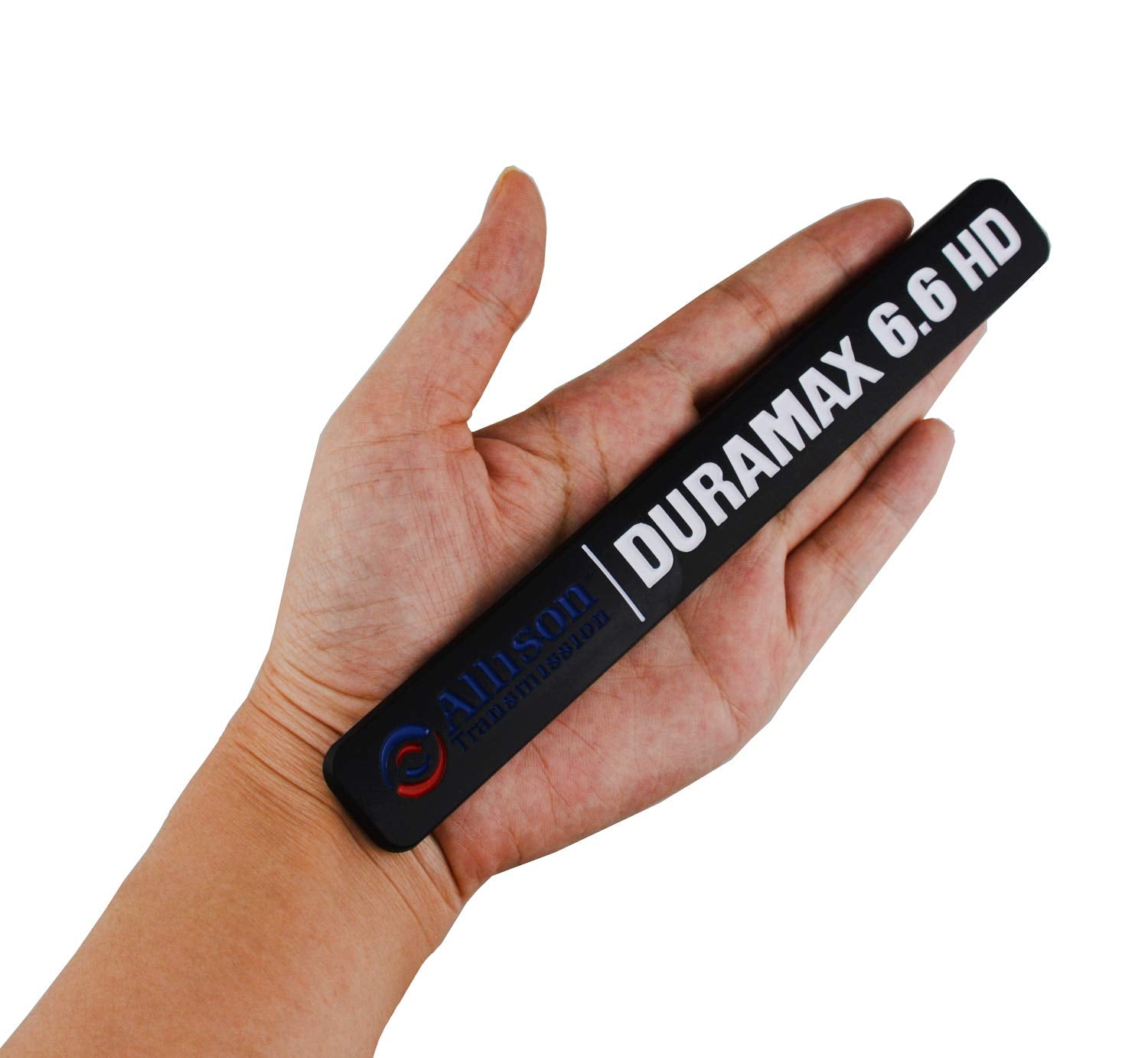 Aimoll Allison Transmission Duramax 6.6 Hd Hood Emblem Pair Set For Gm Silverado 2500Hd (Black/White)