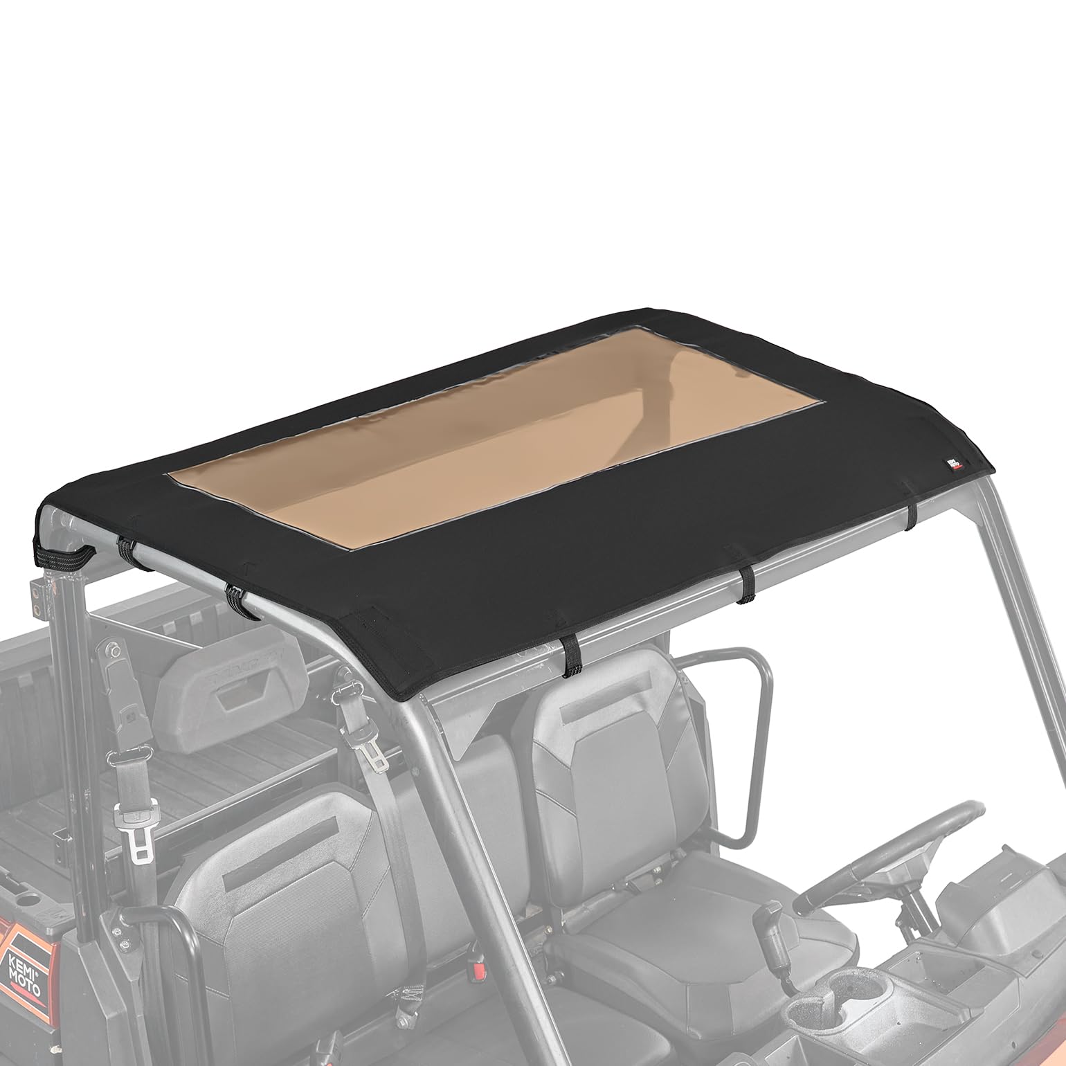 KEMIMOTO 3-Seat UTV Soft Roof Top Waterproof Compatible with Polaris Ranger XP 1000 2017-2025, Ranger 1000 2020-2025, Ranger XP 