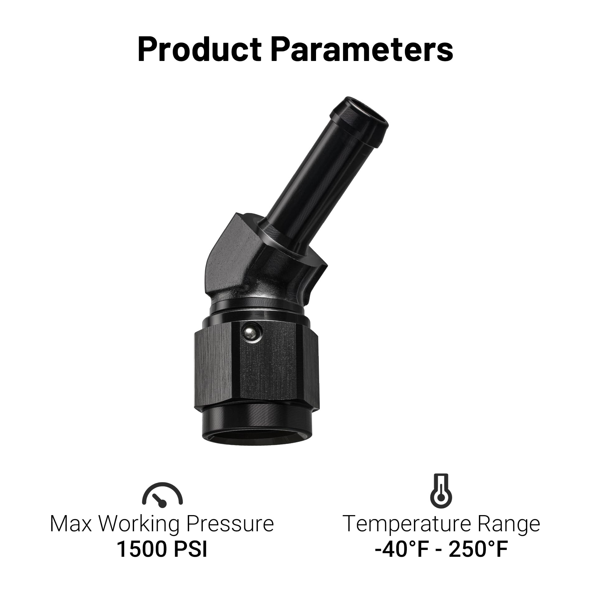 EVIL ENERGY 6AN Female to 5/16'' Barb Hose Fitting 45 Degree Swivel 2PCS