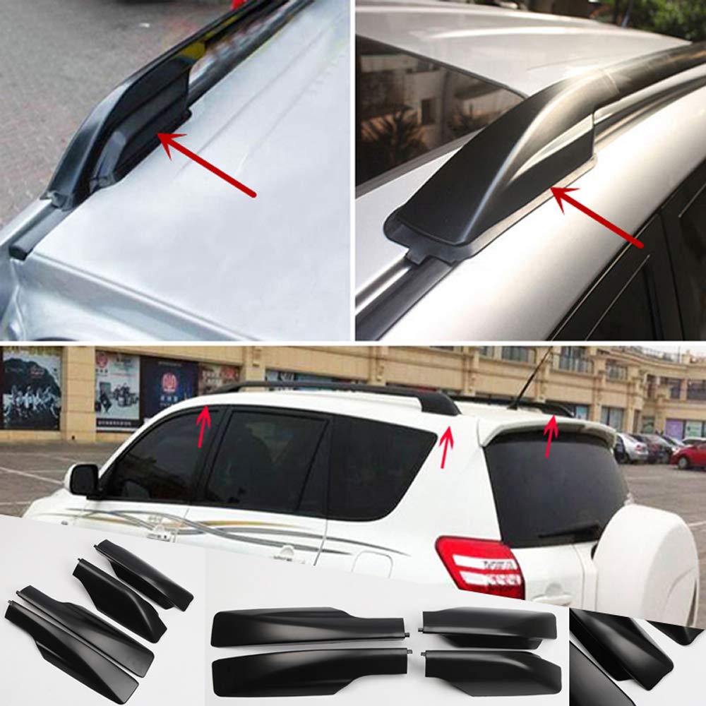 High Flying Car Accessories Black Roof Rack Rails End Cap Protection Cover Shell For Toyota Rav4 2006-2012