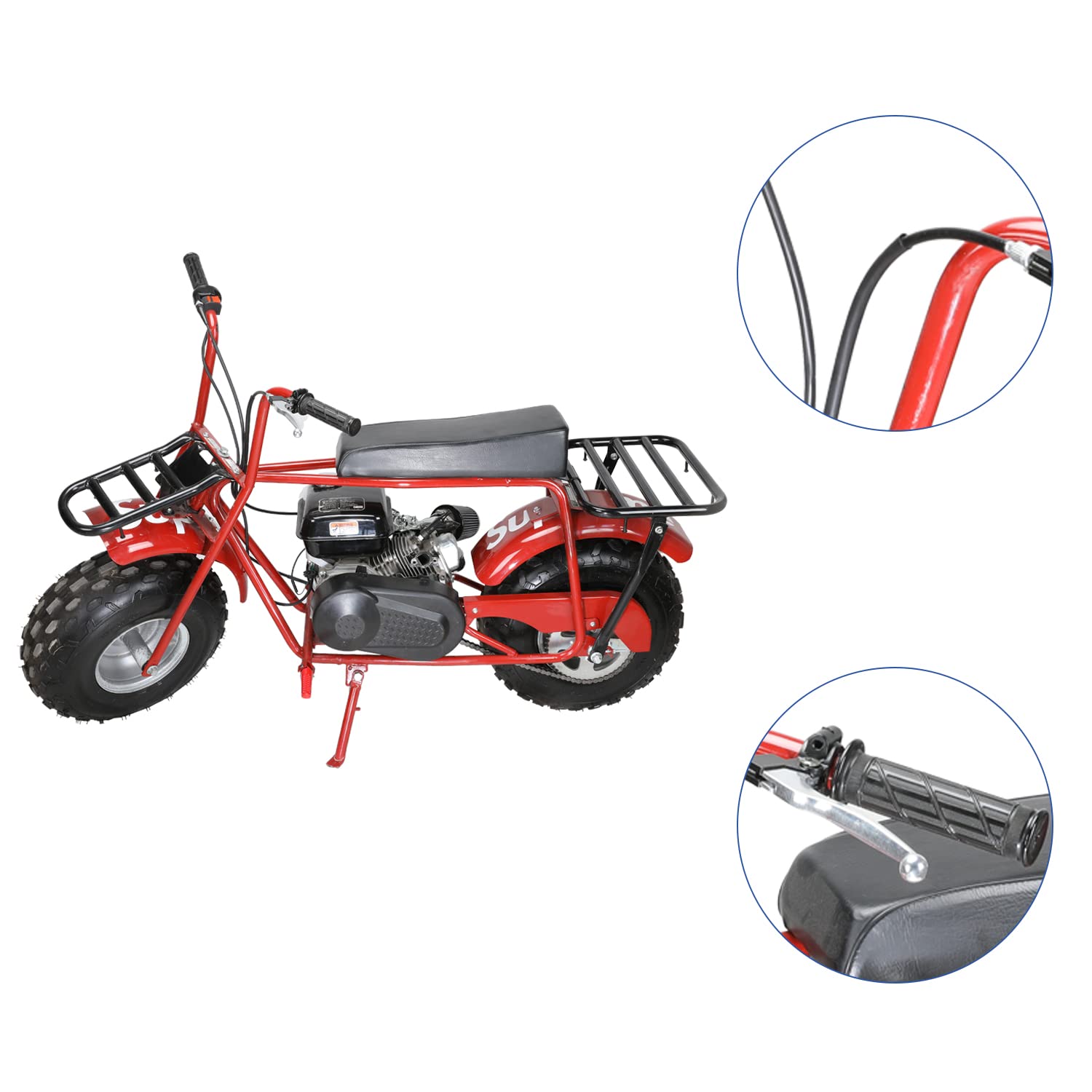 Yoxufa Mini Bike Brake Lever Kit Drum Brake Cable Assembly For Coleman Ct200U Ct200U-Ex Bt200X Baja Warrior Heat Mb200 Mb165 Massimo Predator 212 196Cc 200Cc 6.5Hp Motor Parts W/ 22Mm 7/8' Handle