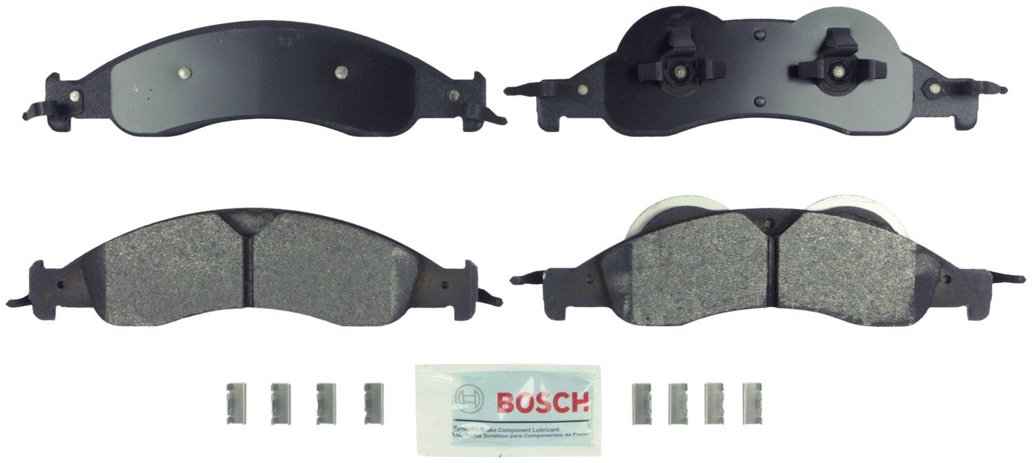 BOSCH BE1278H Blue Semi-Metallic Disc Brake Pad Set With Hardware - Compatible With Select Ford Expedition; Lincoln Navigator; F