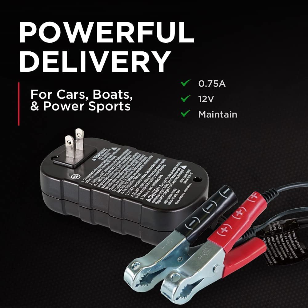 Schumacher Electric SC1278 Automatic Car Battery Maintainer - 12V Battery Charger for Power Sport, Car and Boat Batteries - 0.75