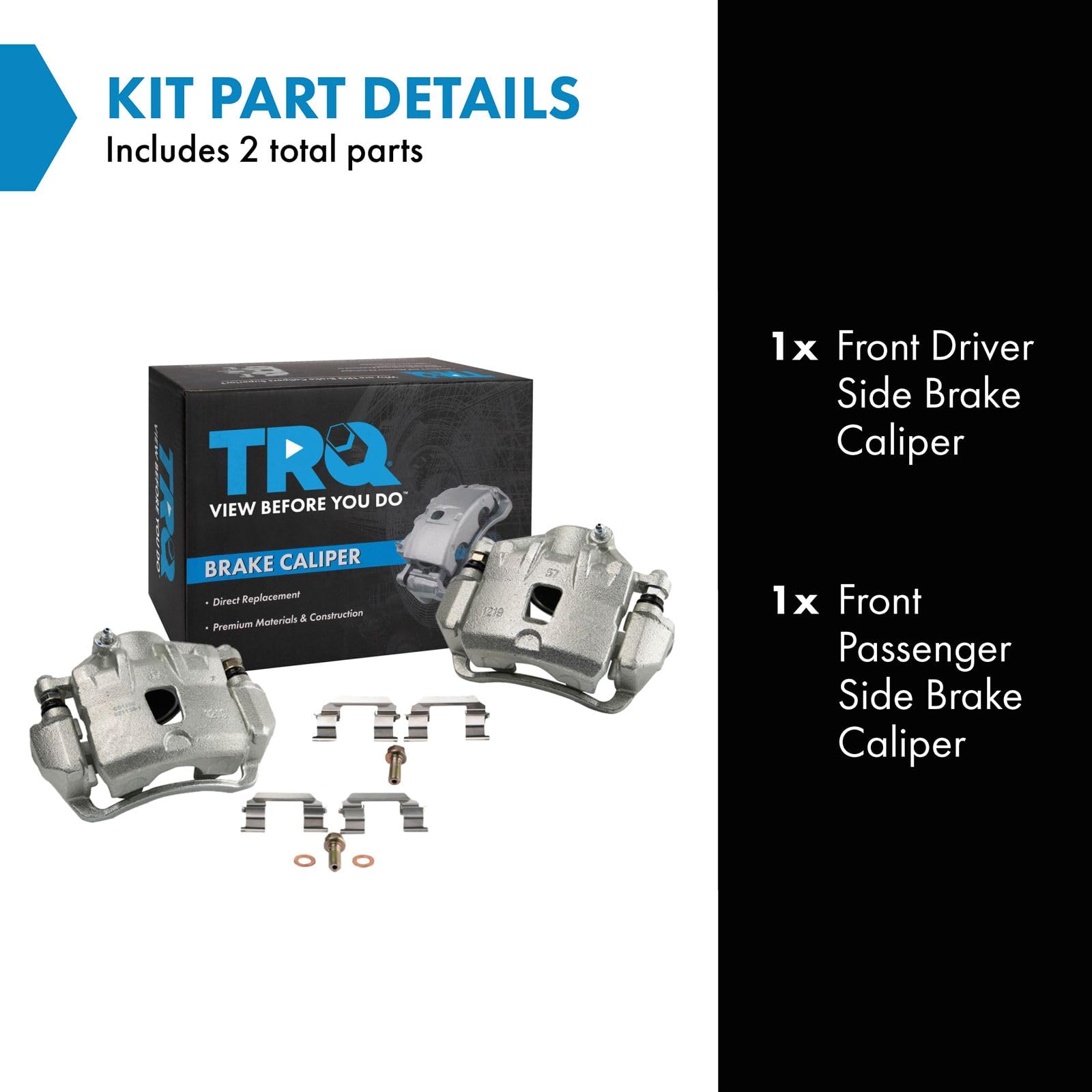 Trq Front Brake Caliper Set Compatible With 2007-2010 Hyundai Elantra 2006-2010 Sonata Kia Optima