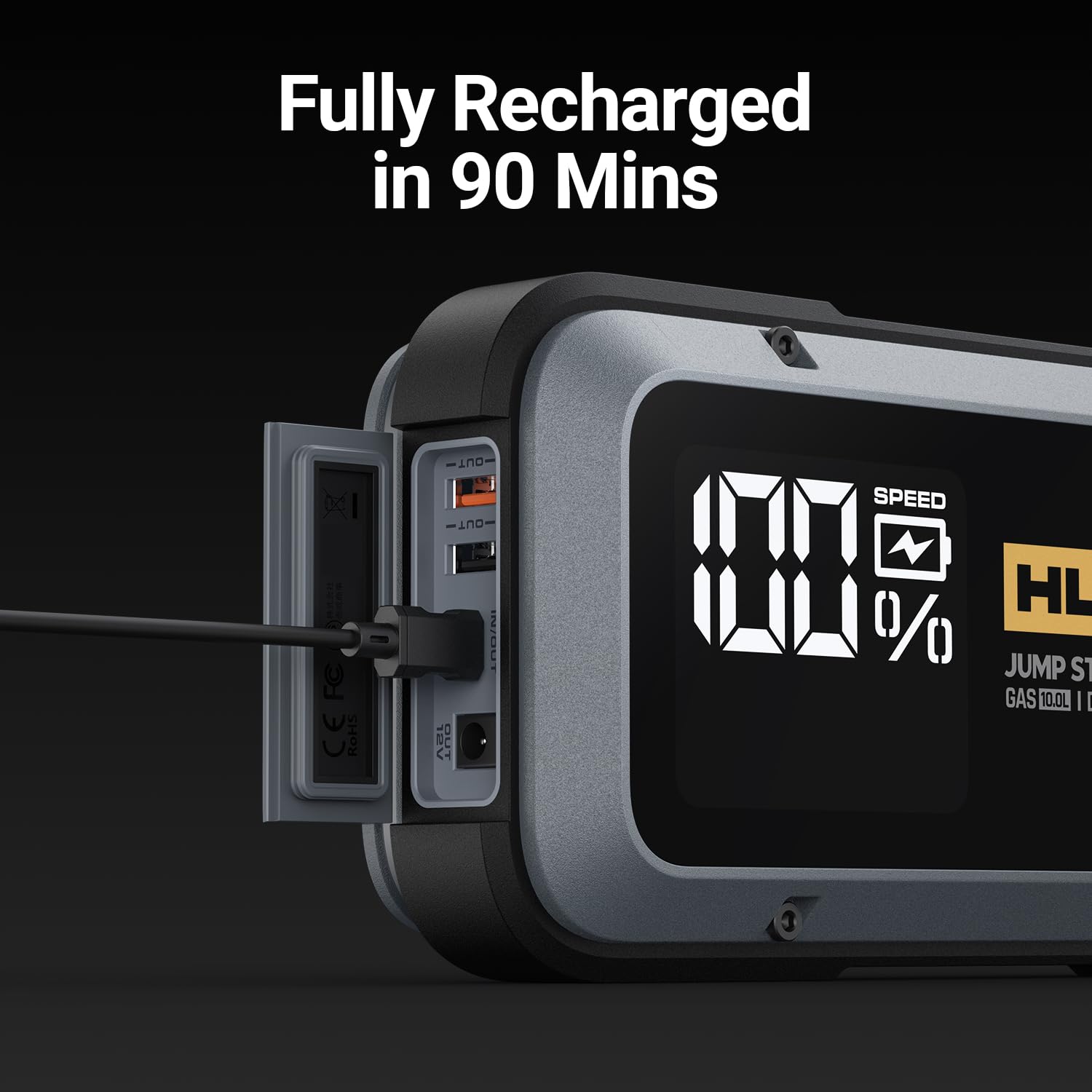 Hulkman Alpha100 Jump Starter 4000 Amp 32000Mah Car Starter With -40? Start Tech Pd 65W Lithium Portable Car Battery Booster Pack For Up To 10L Gas And 10L Diesel Engines