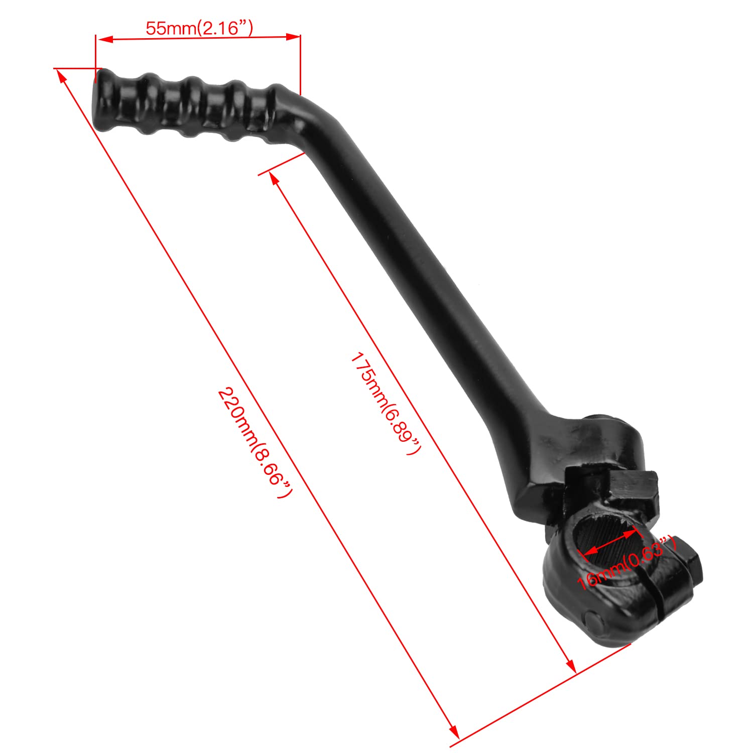 Yoxufa 16Mm Kickstart Lever For 125Cc 140Cc 150Cc 160Cc 200Cc 250Cc Ssr Kx Klx Yx Cb Cg Ycf Sdg Apollo Coolster Taotao Kayo Pitster Pro Suzuki Drz Piranha Thumpstar Lifan Atomik Pit Dirt Bike Parts