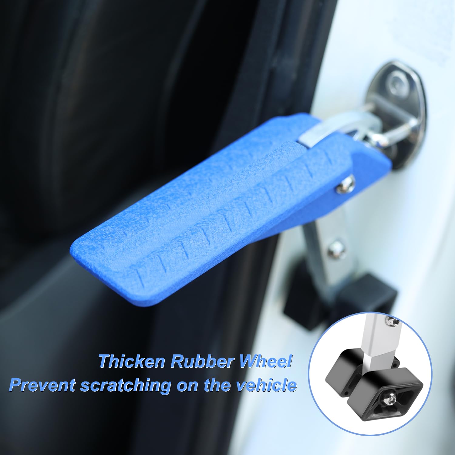 Cowvie Foldable Car Door Step Stand Pedal - Access To Vehicle'S Roof Both Feet Wider Stand Pedal For Most Suv Truck Jeep, Max Lo