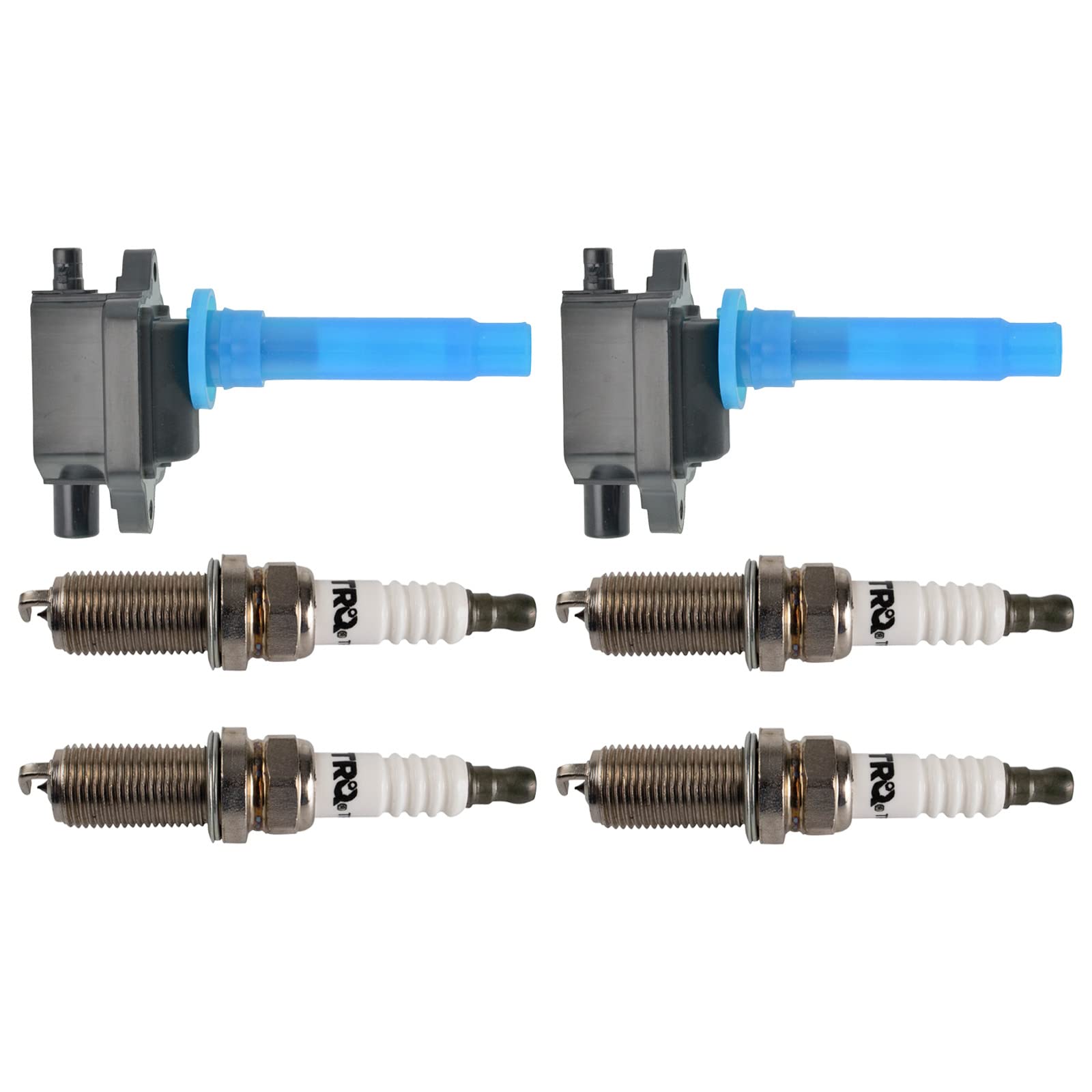 Trq Ignition Kit Ignition Coil Spark Plugs Compatible With 1998-2001 Kia Sephia 2000-2004 Spectra