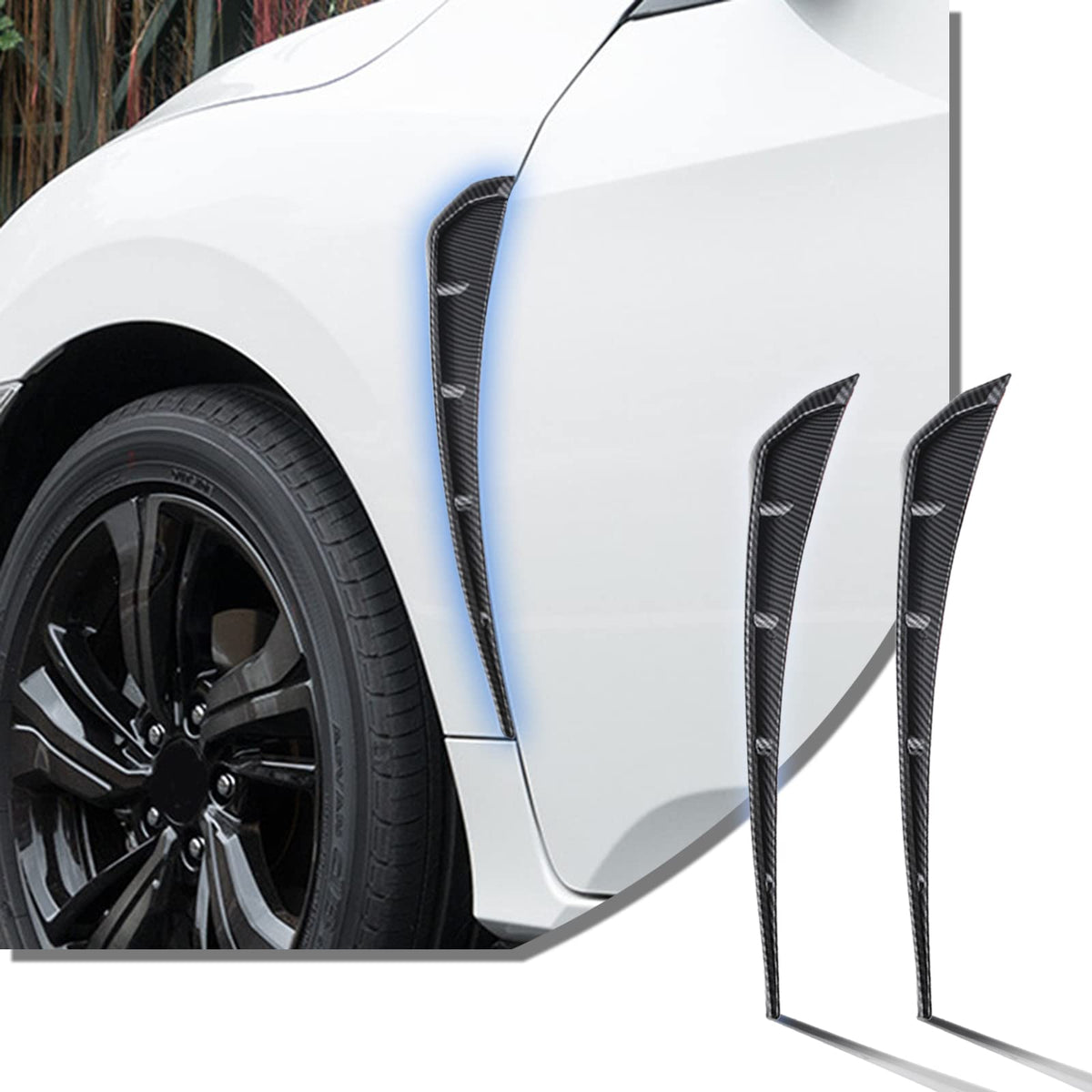 2 Pcs Car Rear Bumper Guard Diffuser Splitter Front Bumper Lip Body Kit Vehicle Blade Rear Shovel, Side Fender Skirt Lip Splitte