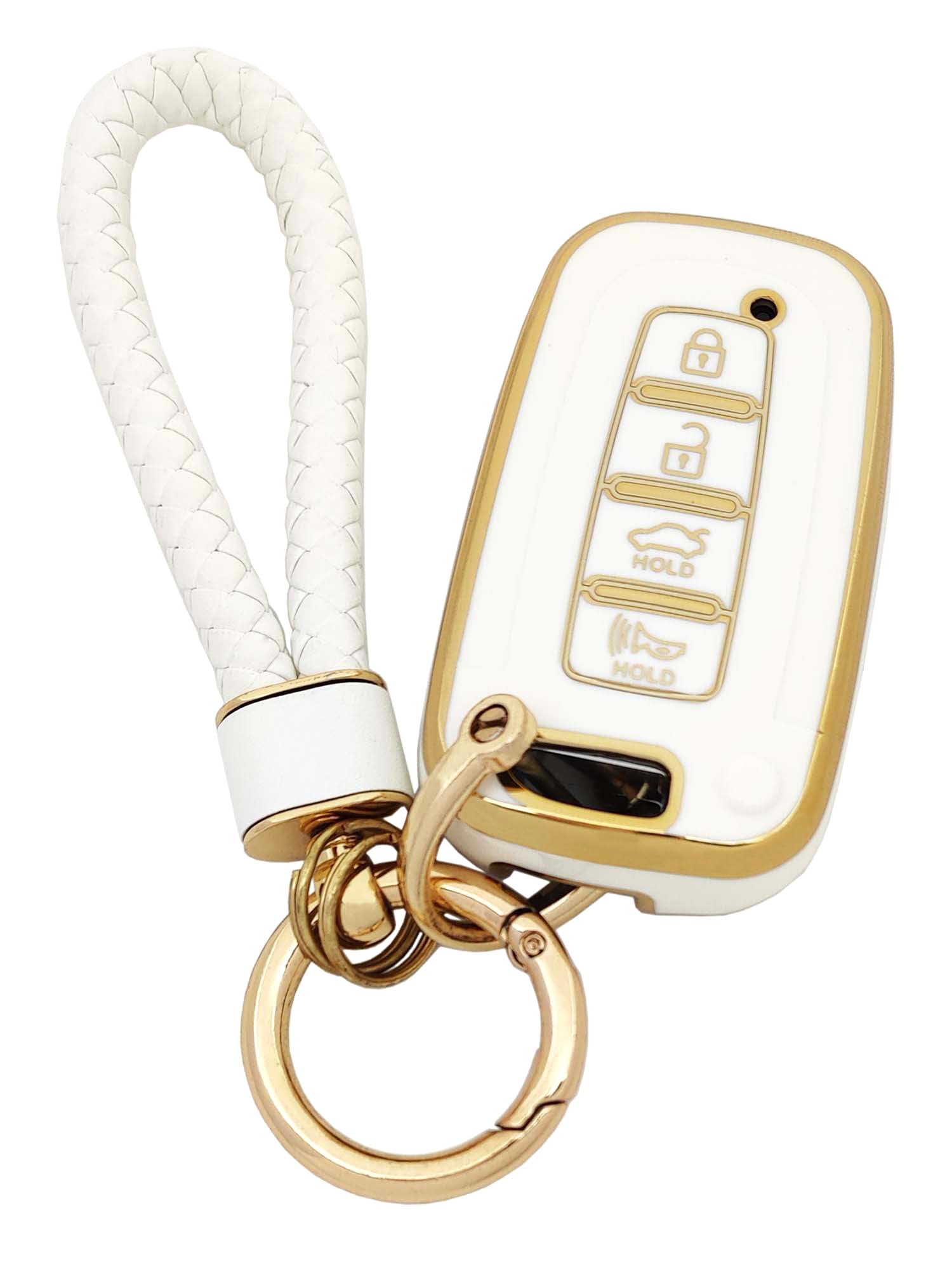 Arruweer Key Fob Cover Fit For Kia Borrego Forte Optima Sorento Soul Sportage Rio Hyundai Azera Sonata Veloster Equus Elantra