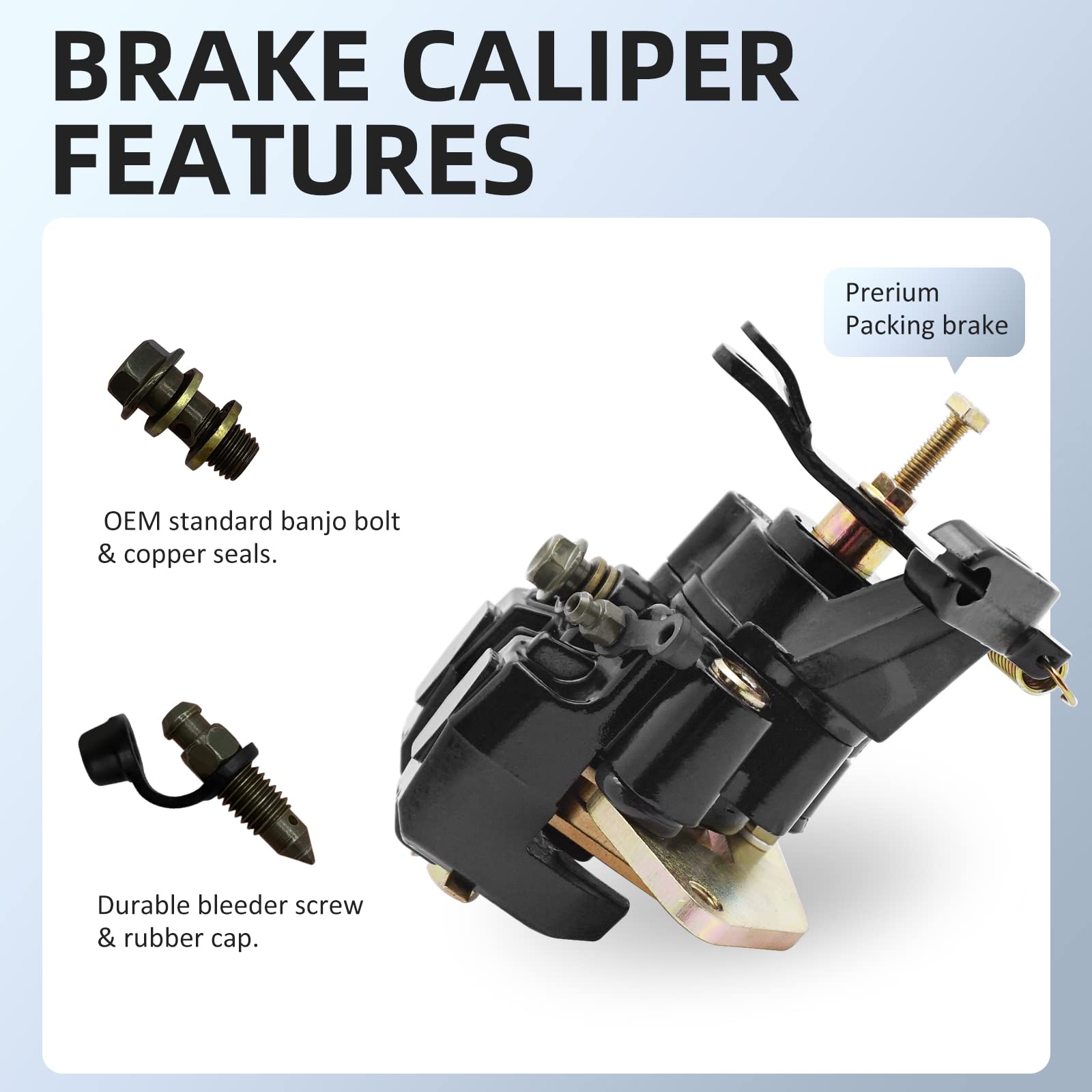 M Mati Rear Brake Caliper For Yamaha Banshee 350 Yfz350 Warrior 350 Yfm350X Wolverine 350 Yfm350Fx Raptor 660R Yfm660R With Parking Brake 1Uy-2580W-01-00