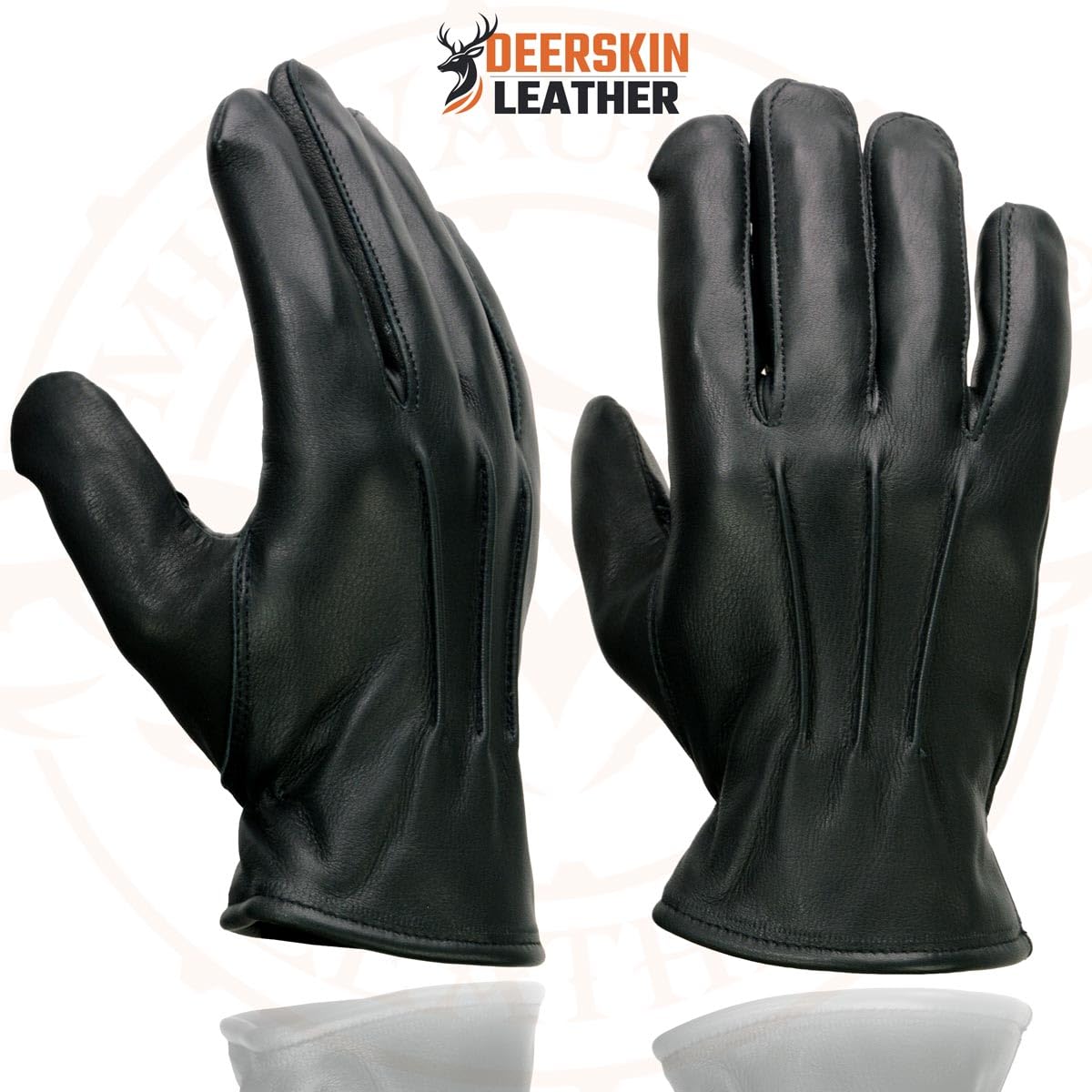 Milwaukee Leather Sh865 Men'S Black Thermal Lined Usa Deerskin Leather Motorcycle Winter Rider Gloves - X-Small