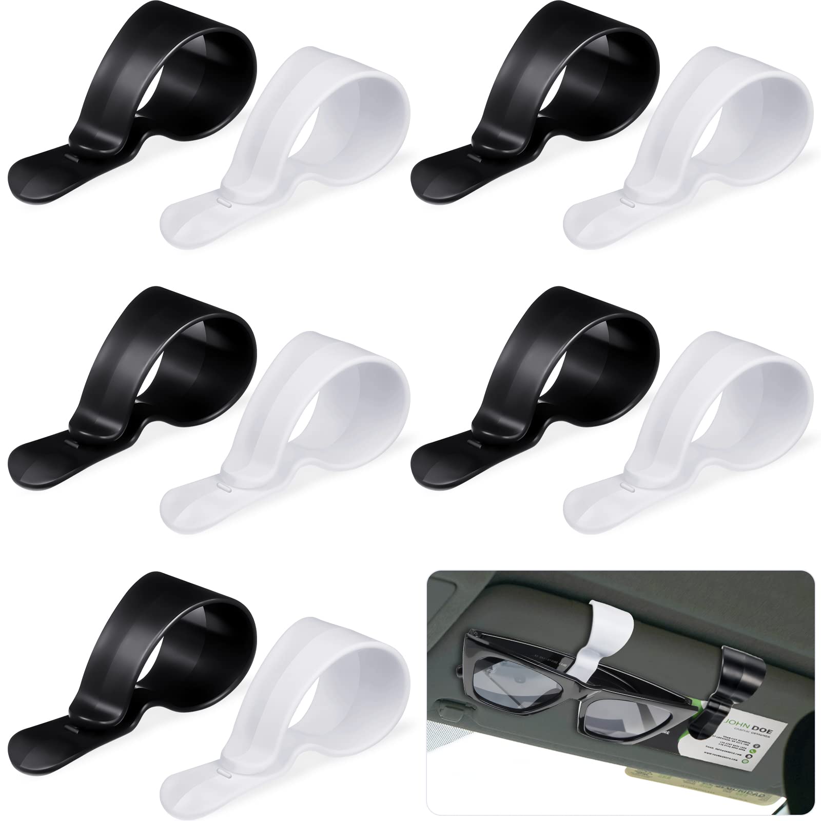 Frienda 12 Pieces Car Visor Sunglasses Holder Car Visor Clip Sunglasses Visor Clip Vehicle Sunglasses Holder Visor Pen Holder Mu