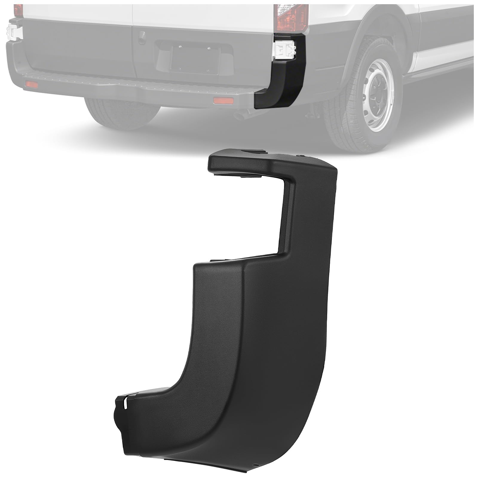 HECASA Rear Bumper Side End Cap Cover Compatible with 2015-2019 Ford Transit 150 250 350 350HD Replacement for CK4Z-17F774-DC FO