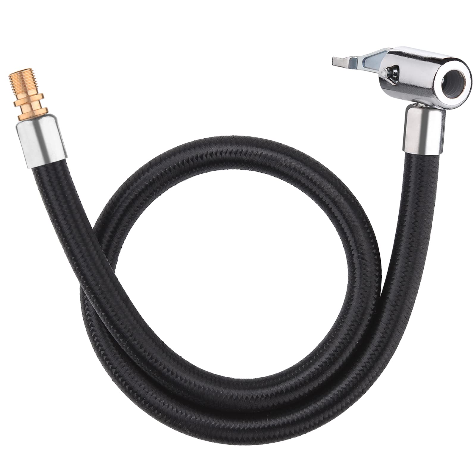 Melphan-Auto 50Cm 20Inches Ultra-Long Tire Inflator Hose Adapter, Thumb Press Locking Tire Chuck, Fast Inflation, Quick Release And Connect, Universal For Cars, Motorcycles And Bicycles, 1Pc.