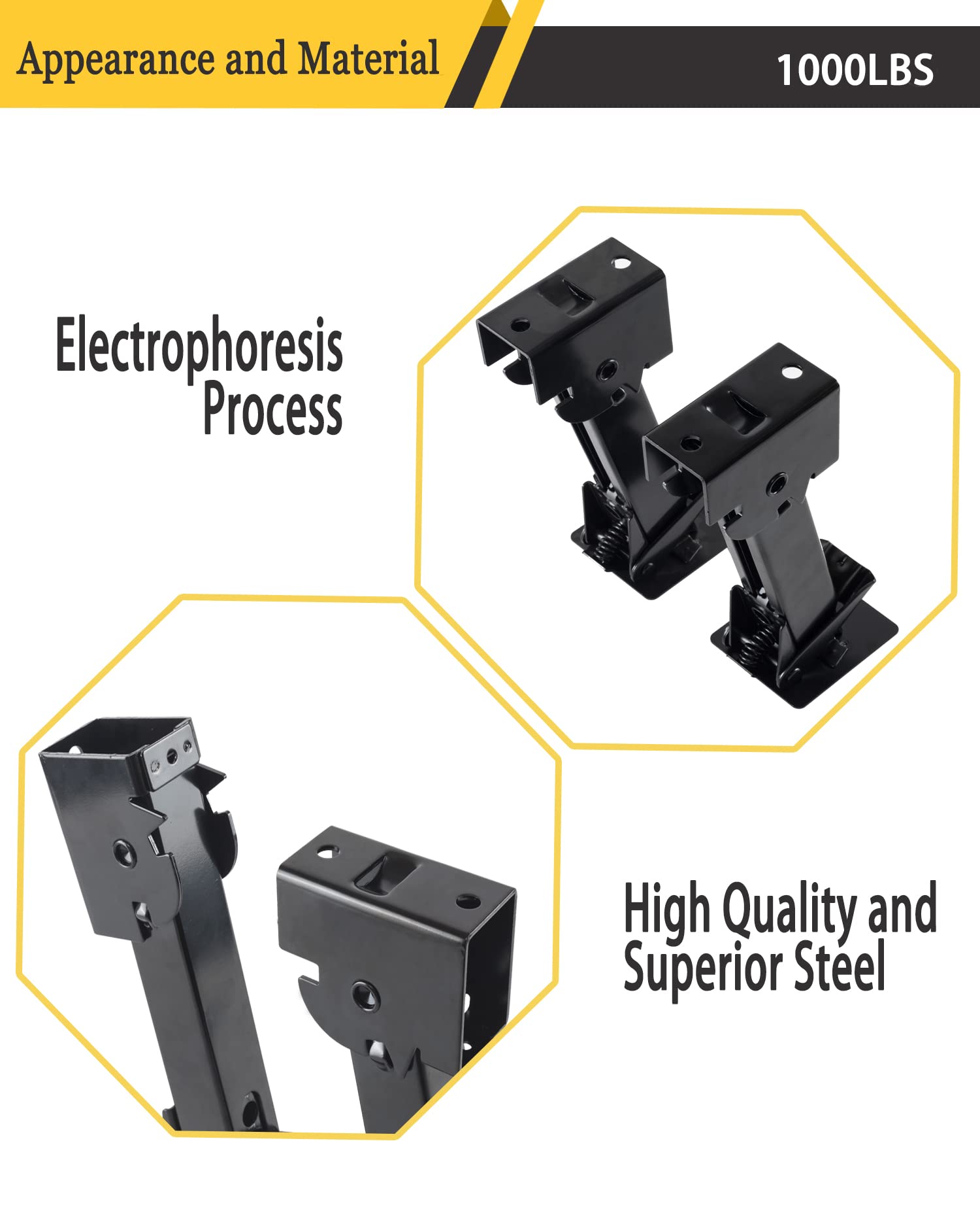 Pair Of Trailer Stabilizer Jacks Telescoping Rv Camper Accessories For Travel 450Kg(1000 Lbs) Capacity Each, 11.5''-18''