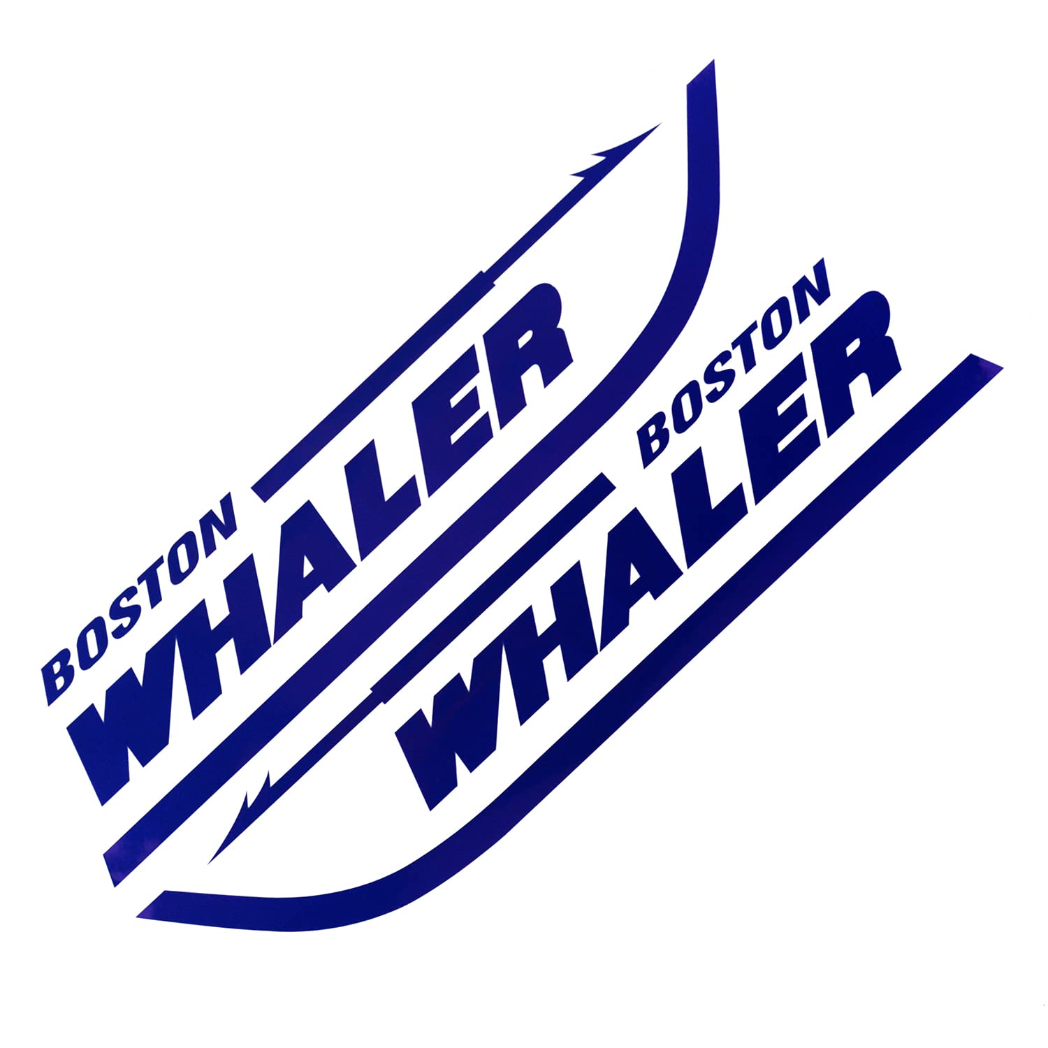 2Pc Boston Whaler Stickers Decal Boat Outboard Motor Fit for Whaler Hull Marine Grade (Blue)